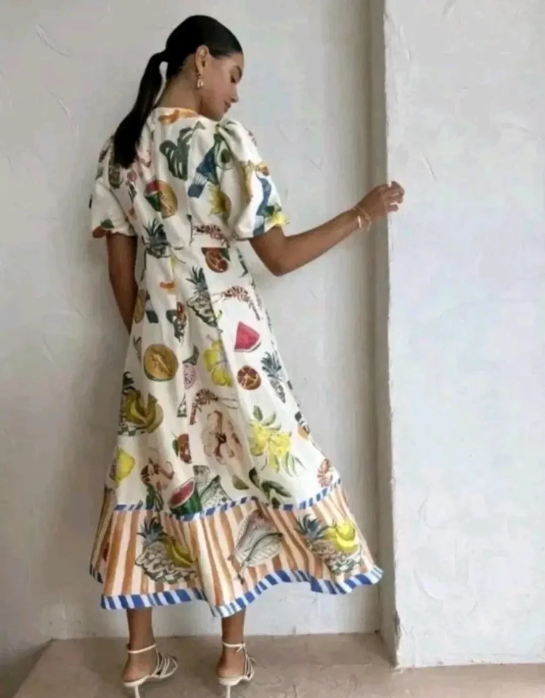 Alemais Theo Midi Dress in Print Size 8 for rent on The Volte - main image