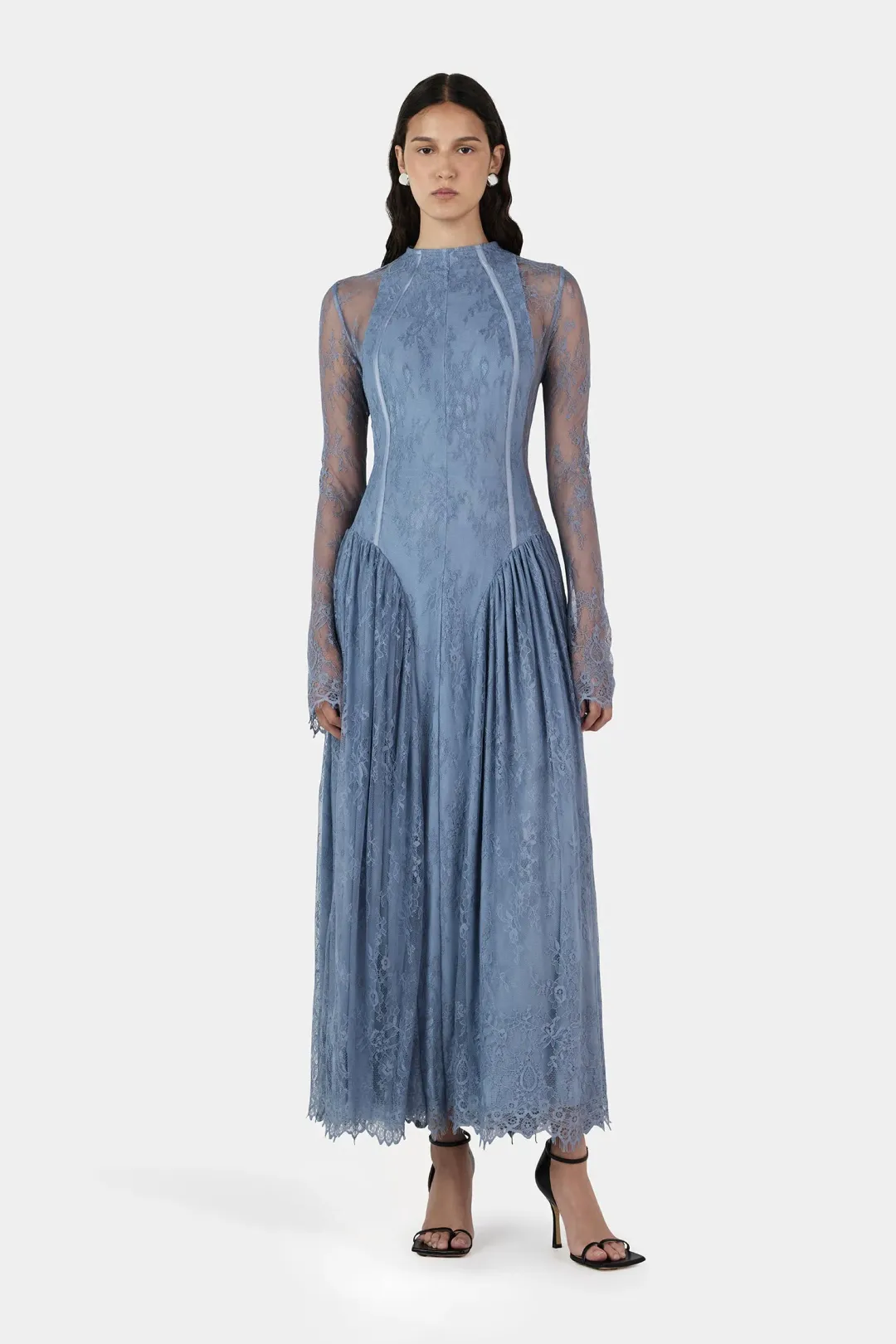 Hansen And Gretel Violetta Lace Dress Steel Grey Size 10 for rent on The Volte - main image