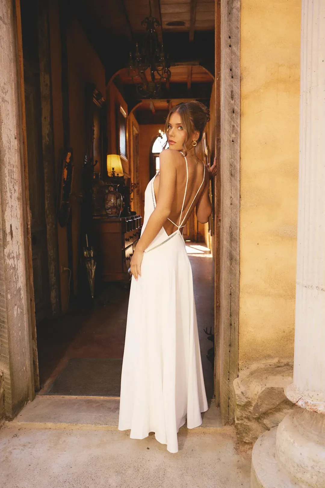 Sasha Therese Posey Maxi Dress White size small for rent on The Volte - main image