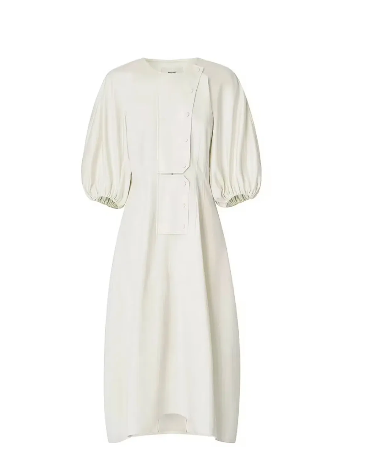 OROTON SCULPTURED SLEEVE MIDI DRESS IN EGG SHELL CREAM  SIZE 12 - Image 5