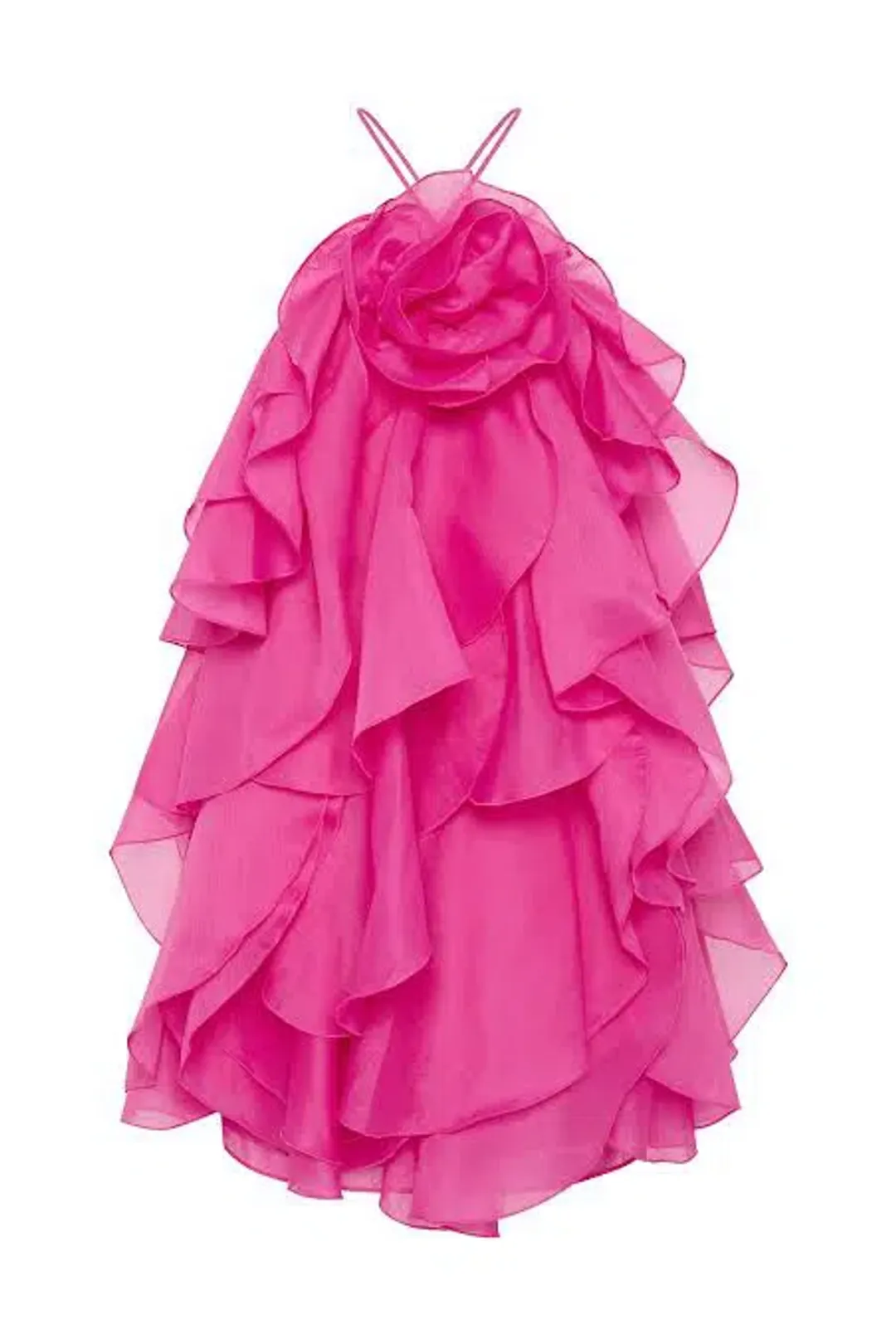 Aje Pandorea Layered Mini Dress size 10 Fuchsia Pink for rent on The Volte - main image