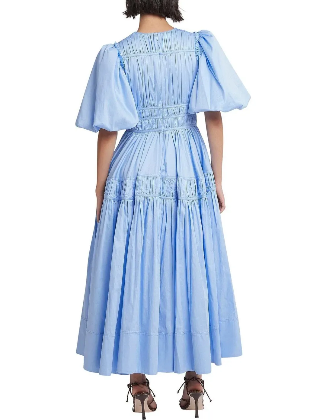 Aje Fallingwater Gathered Midi Dress size 8 Blue for rent on The Volte - main image