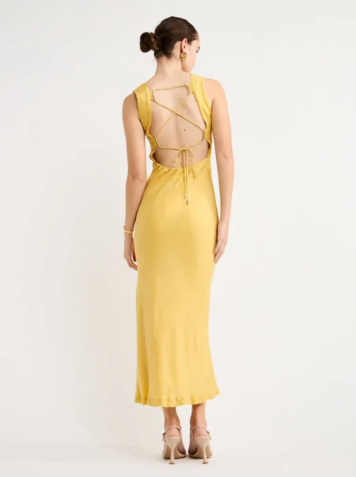 Sovere Arcade Slip Dress In Golden Size 6 - Image 2