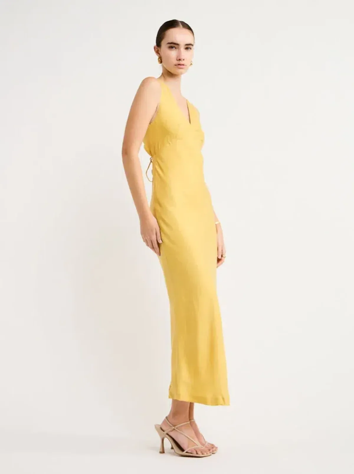 Sovere Arcade Slip Dress In Golden Size 6 - Image 4