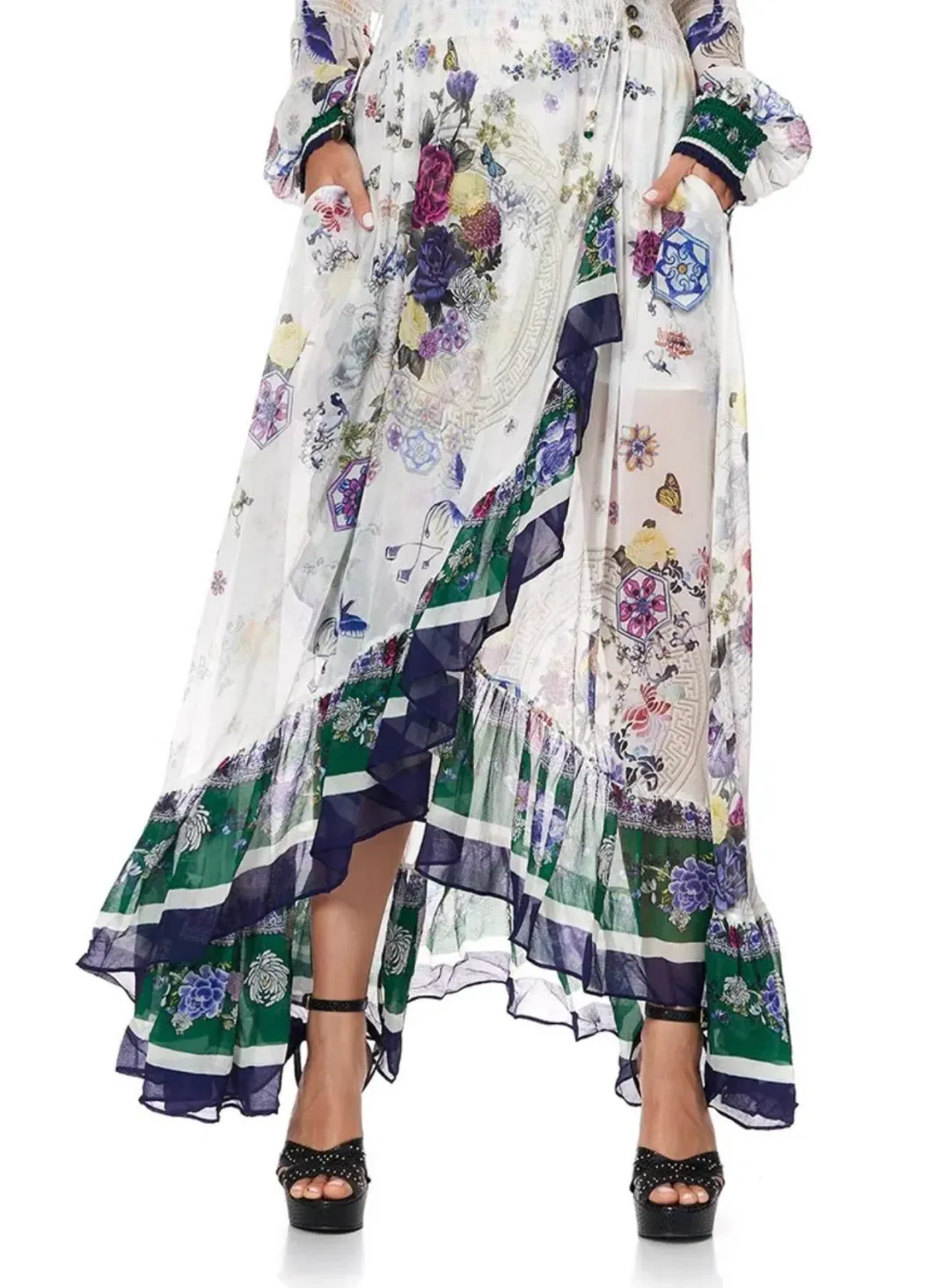 Camilla Gentle Moon Blouson sleeve Wrap Dress Size XL NWT RRP $ 899 for rent on The Volte - main image