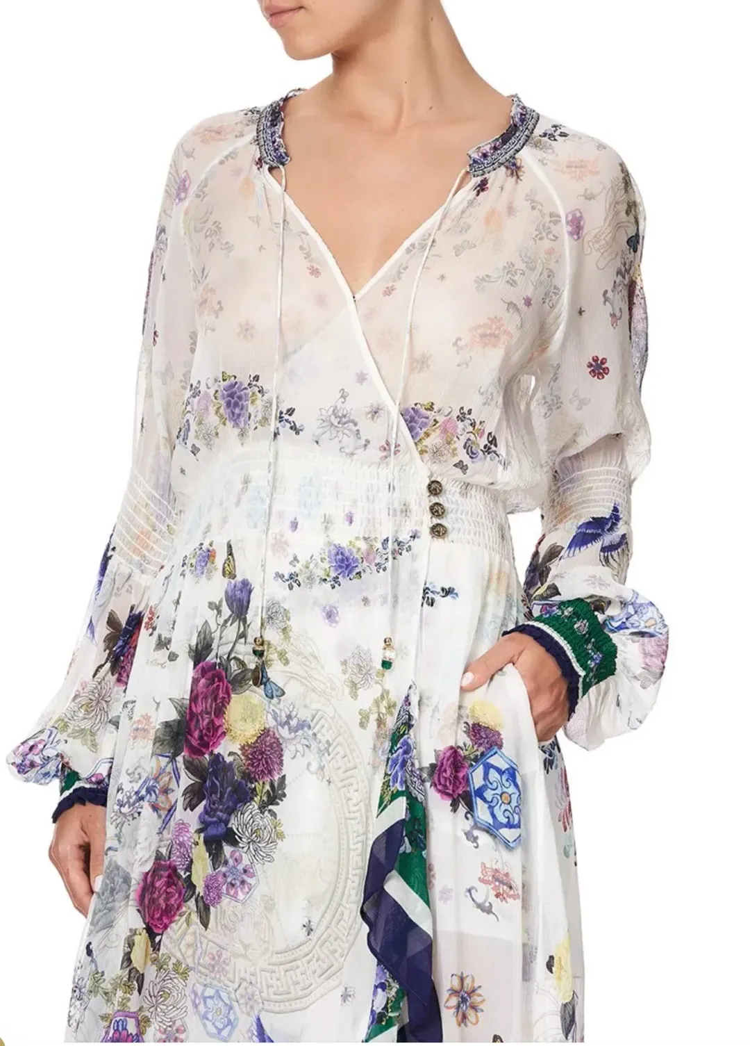 Camilla Gentle Moon Blouson sleeve Wrap Dress Size XL NWT RRP $ 899 for rent on The Volte - main image