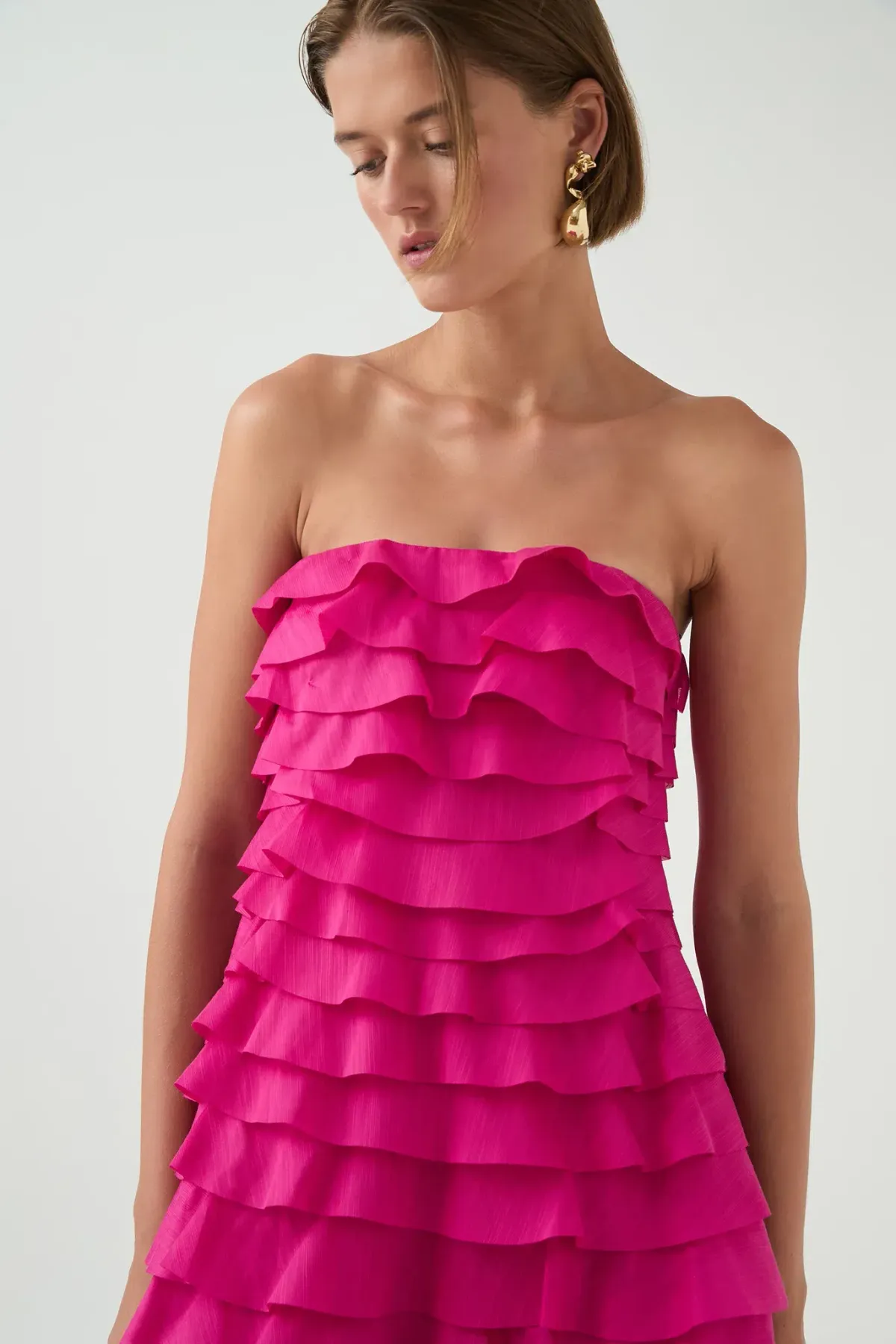 Aje / Fleur Pleated Gown / Magenta / Size 14 - Image 4