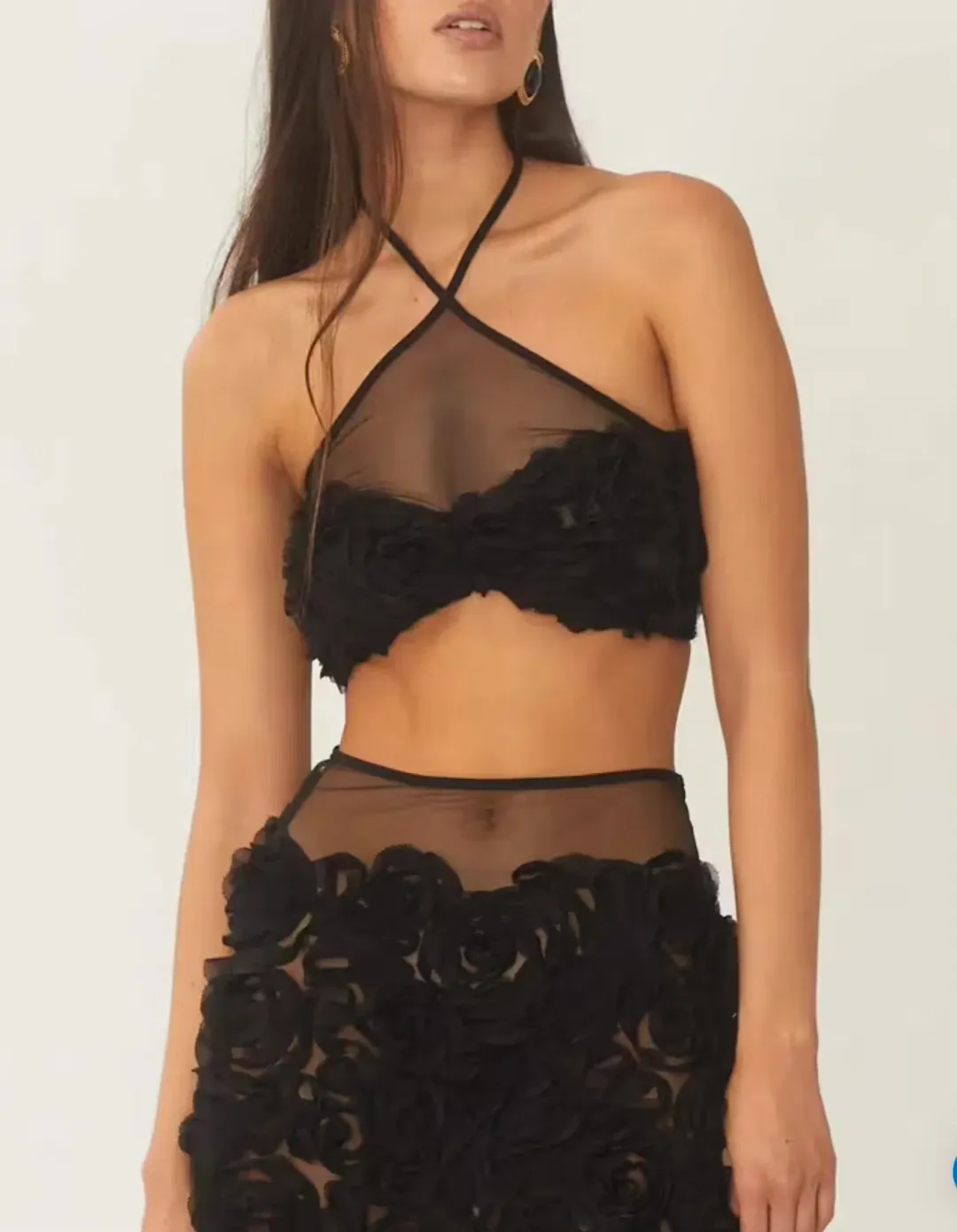 ARCINA ORI VIVIENNE CROP AND MAXI SKIRT BLACK SIZE LARGE/ AU 12 for rent on The Volte - main image