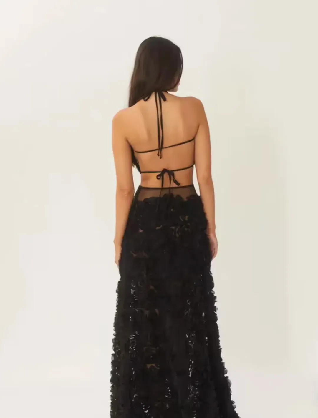 ARCINA ORI VIVIENNE CROP AND MAXI SKIRT BLACK SIZE LARGE/ AU 12 for rent on The Volte - main image