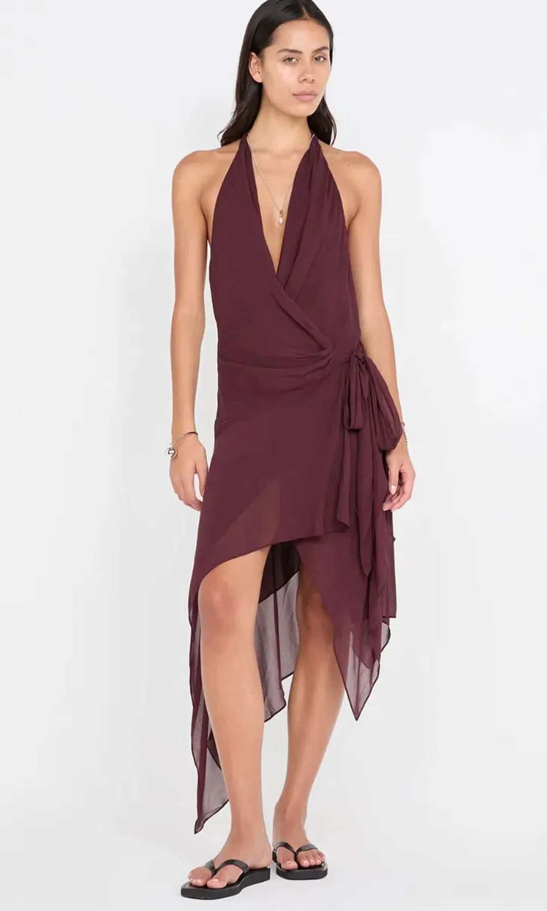 BEC + BRIDGE ROCHELLE WRAP MIDI DRESS SIZE 12 for rent on The Volte - main image