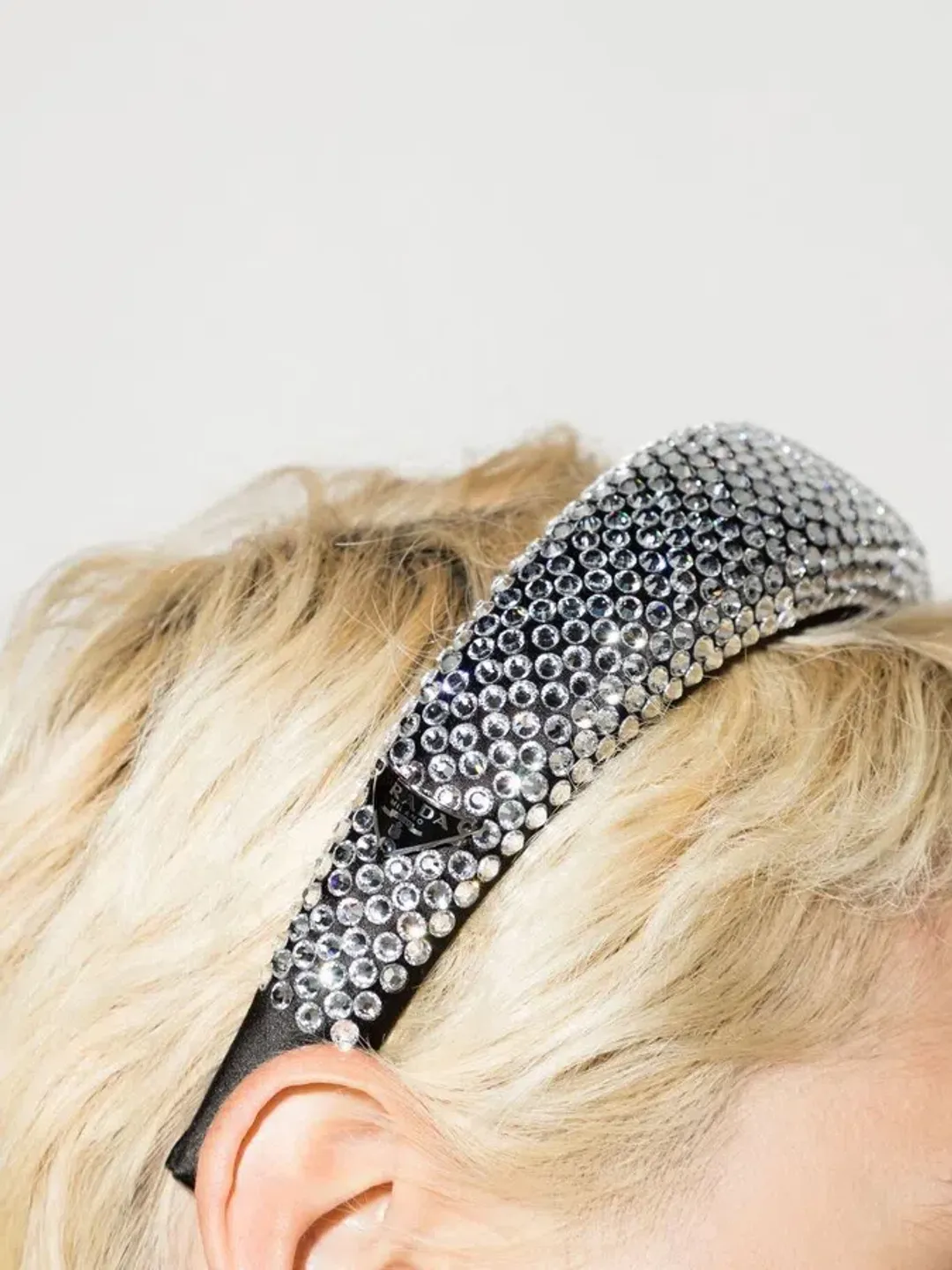 Prada Black Crystal-Embellished Silk Headband for rent on The Volte - main image