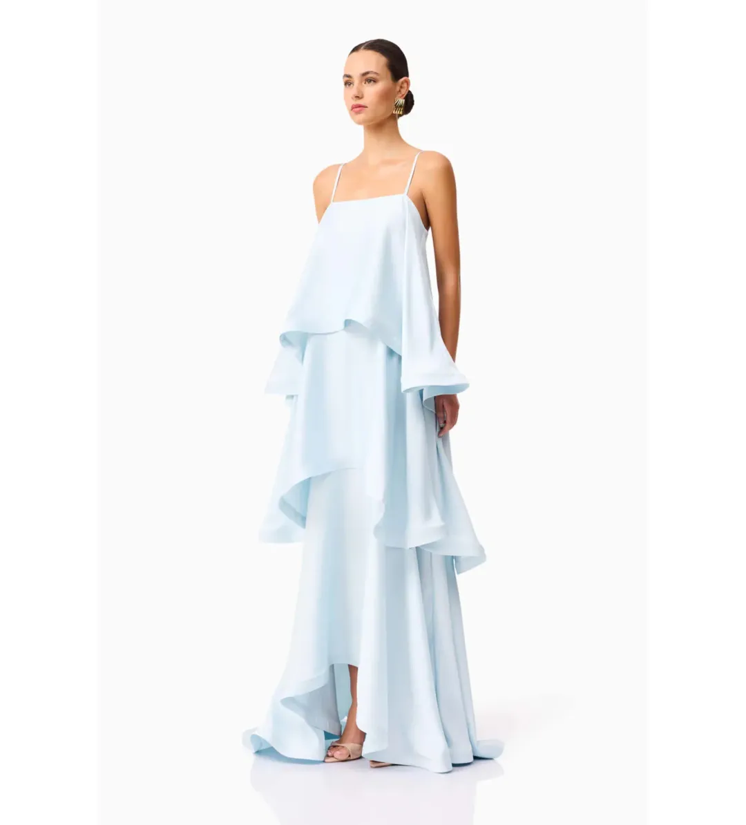 Elliatt Tilly Tiered Maxi Dress Blue Size 10 for rent on The Volte - main image