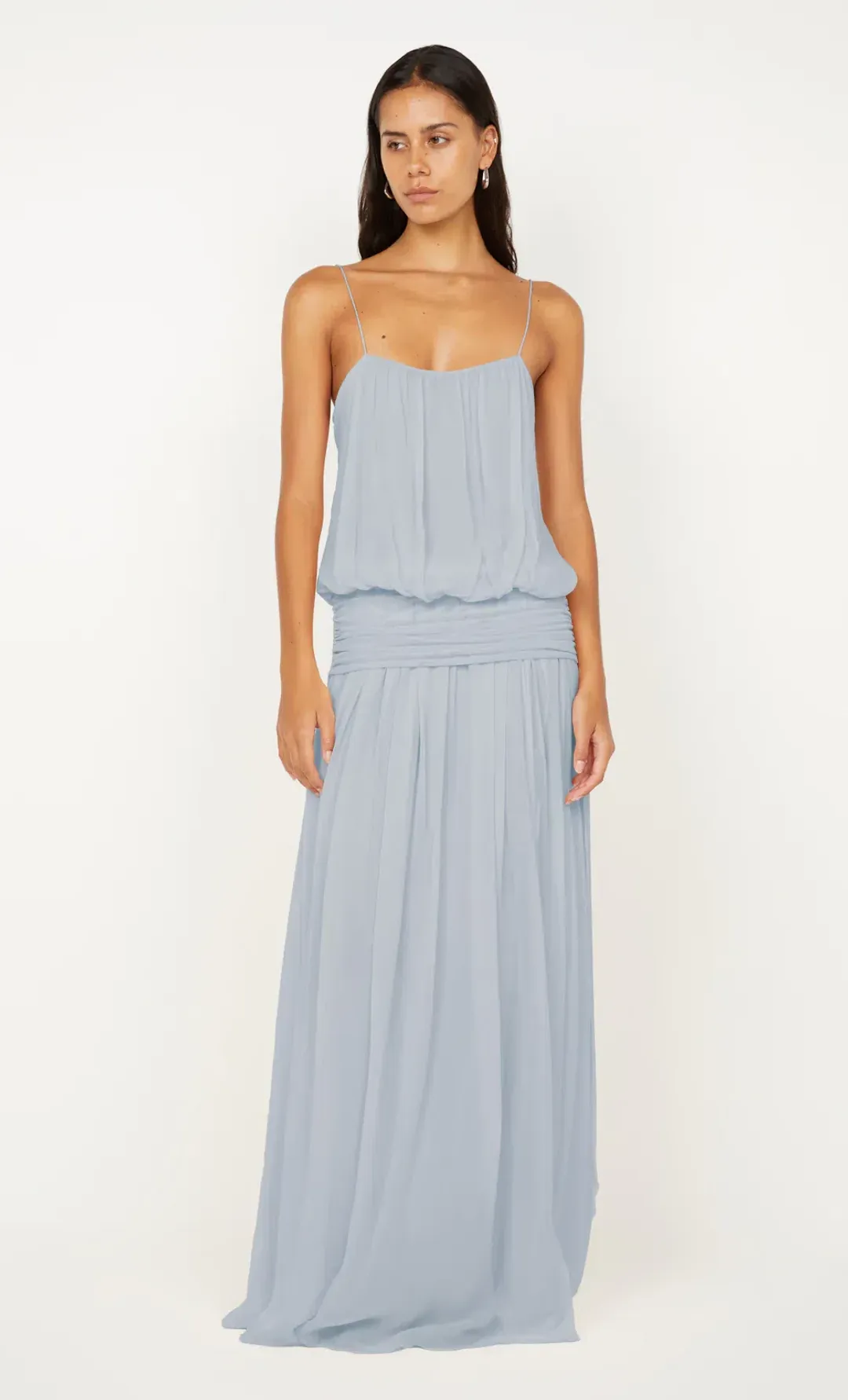 Camille Blouson Dress in Cloud Blue for rent on The Volte - main image