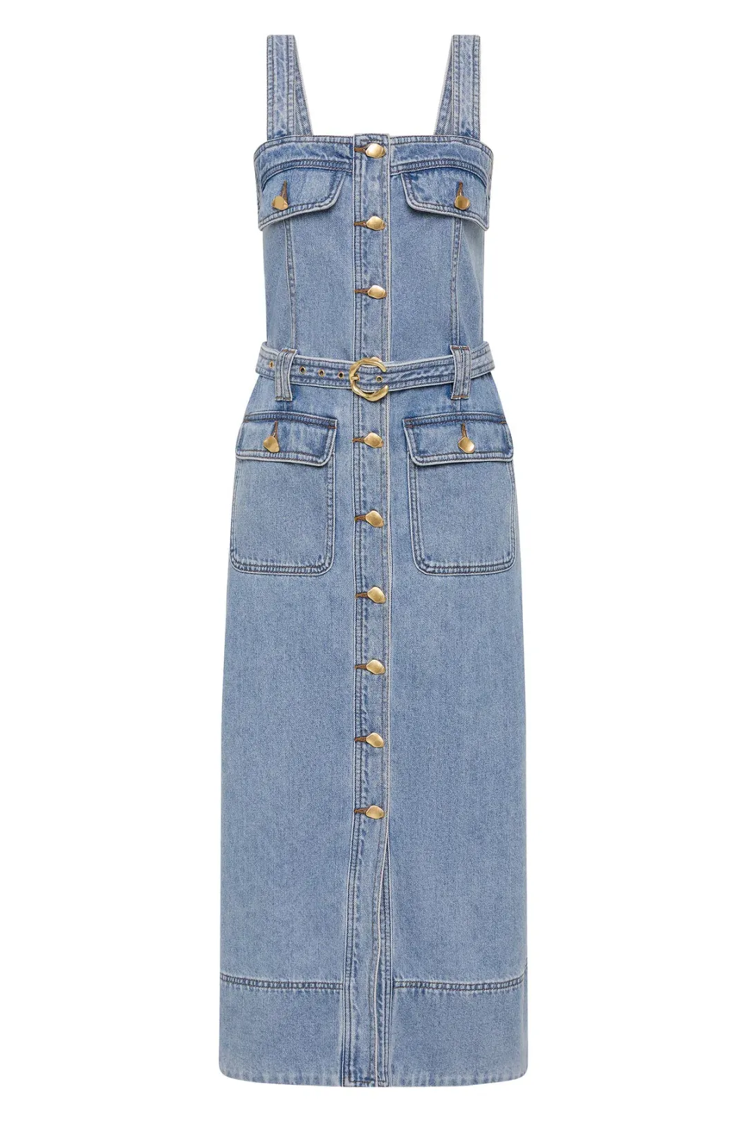 AJE HOLLAND DENIM MIDI DRESS (Size 14) for rent on The Volte - main image