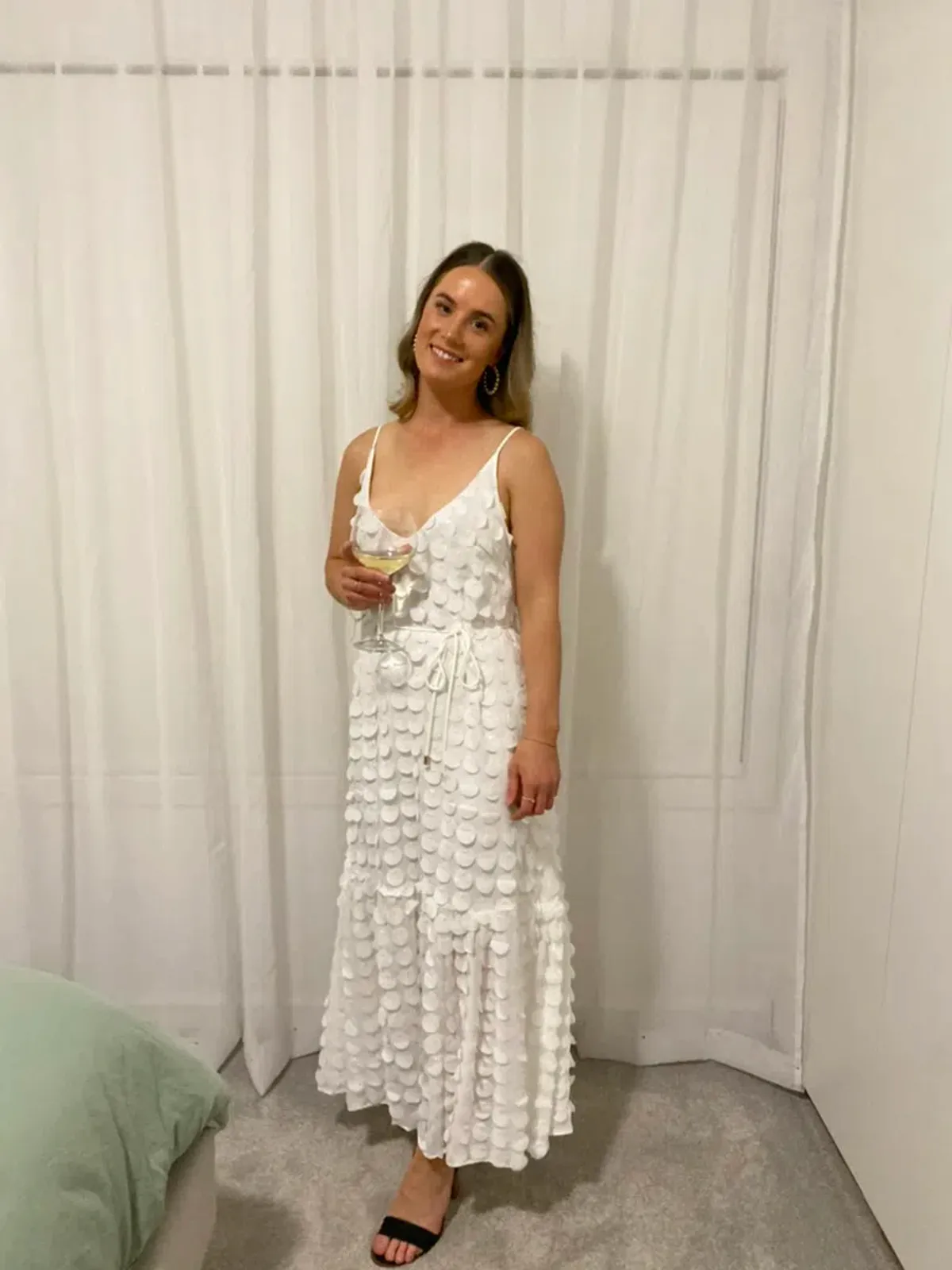 Sheike White Heaven V Neck Maxi Dress. Size 8 - Image 2