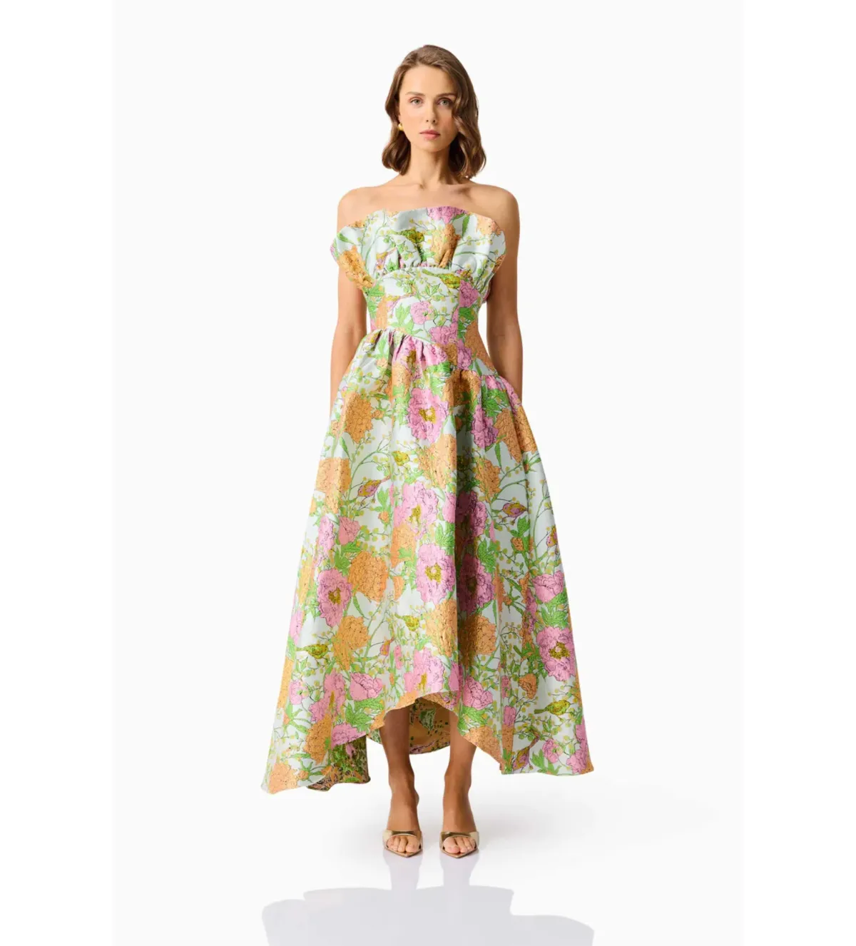 Elliatt Laurel Sleeveless Maxi Dress in Green Floral Size 10 - Image 1