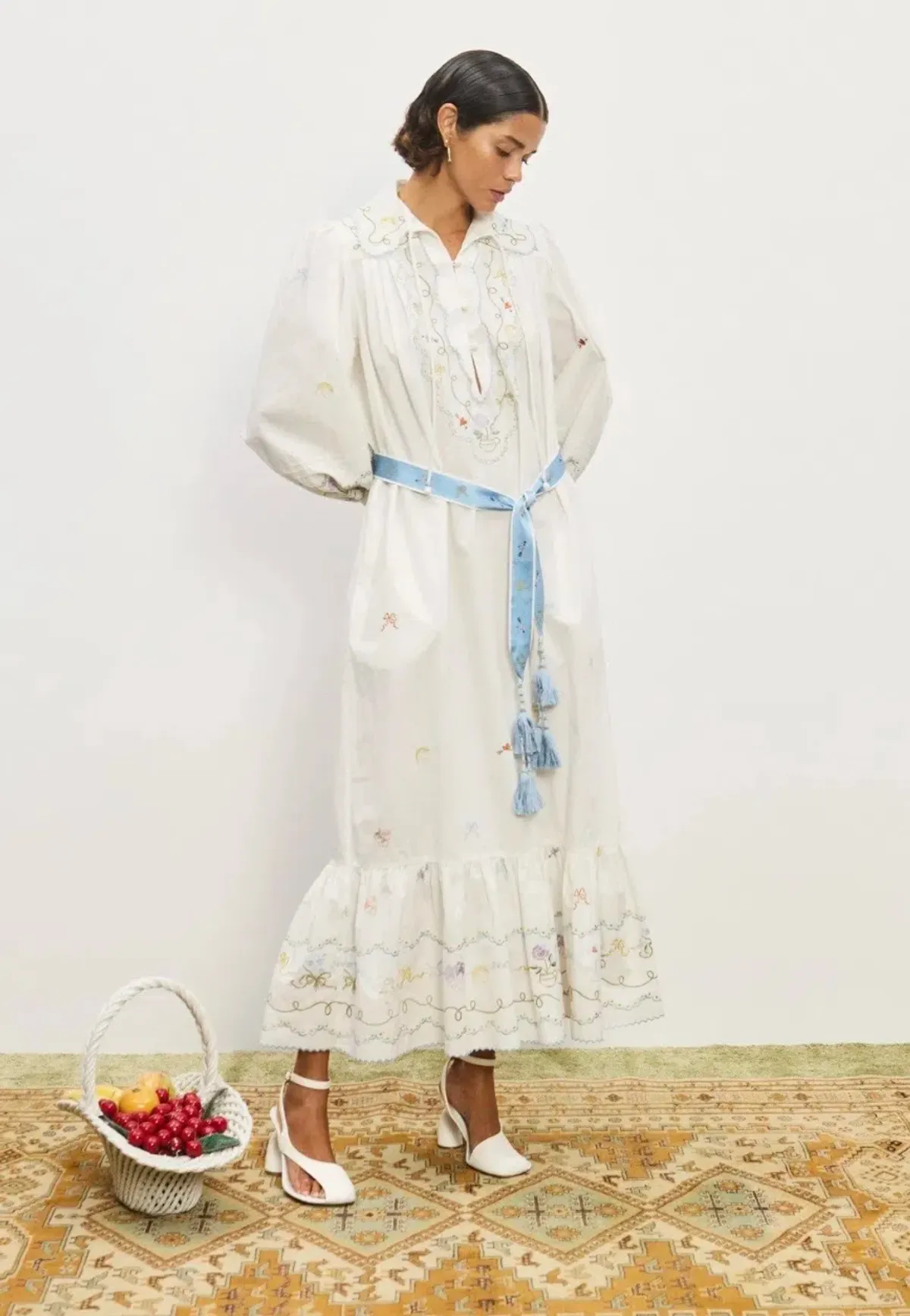 ALEMAIS GIULIA EMBROIDERED MIDI DRESS  BOHO SIZE AU 12 fit 14 - Image 1