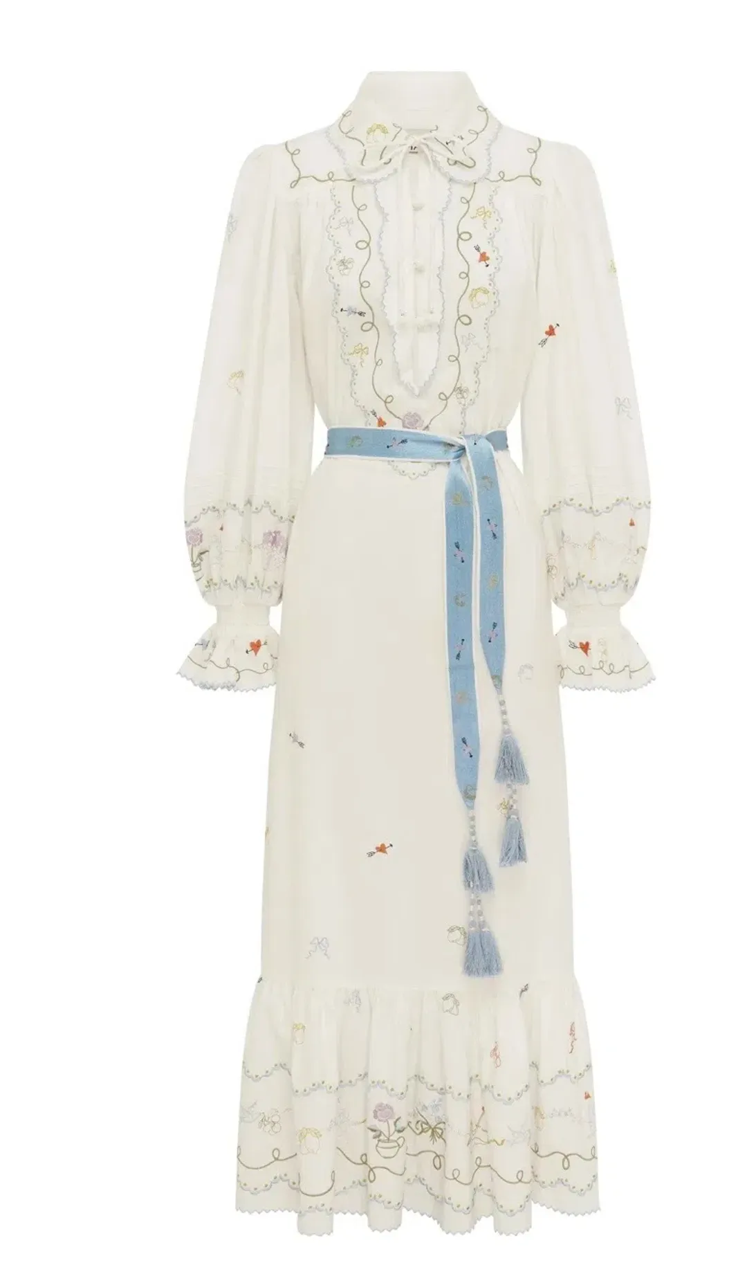 ALEMAIS GIULIA EMBROIDERED MIDI DRESS  BOHO SIZE AU 12 fit 14 for rent on The Volte - main image