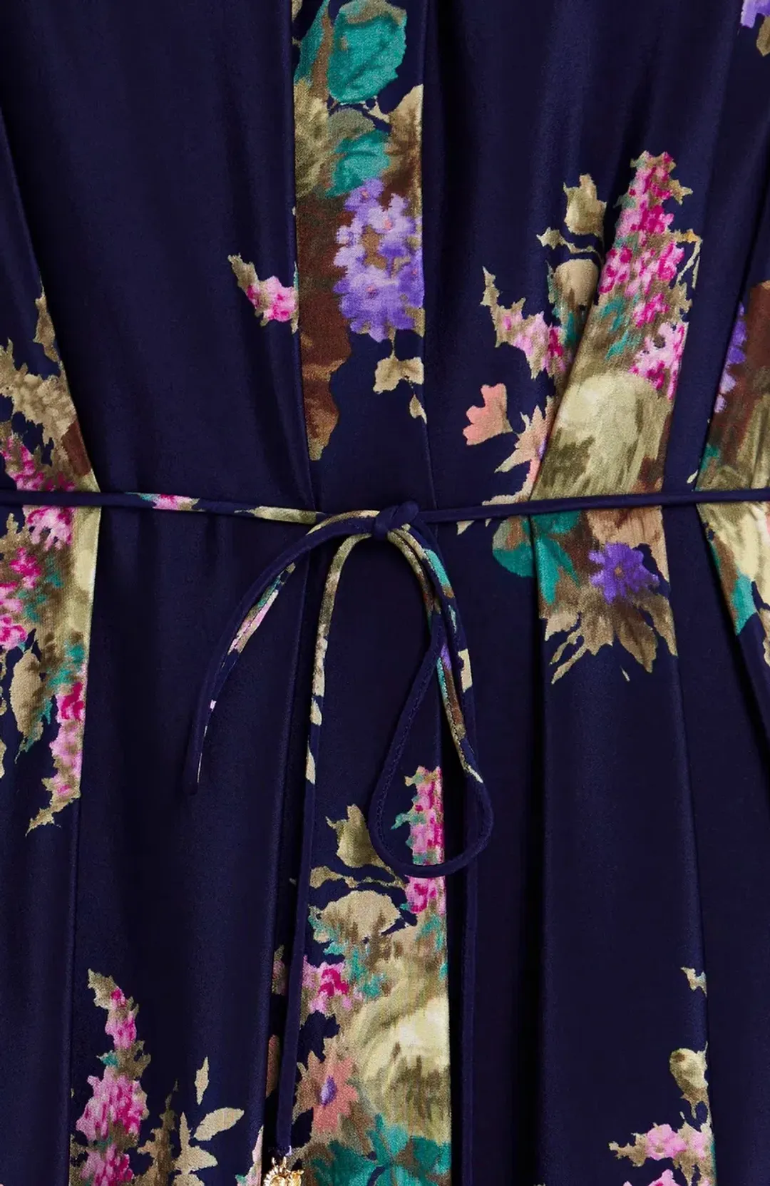 Zimmermann floral-print silk-crepe de chine halterneck midi dress Navy Size 2 for rent on The Volte - main image