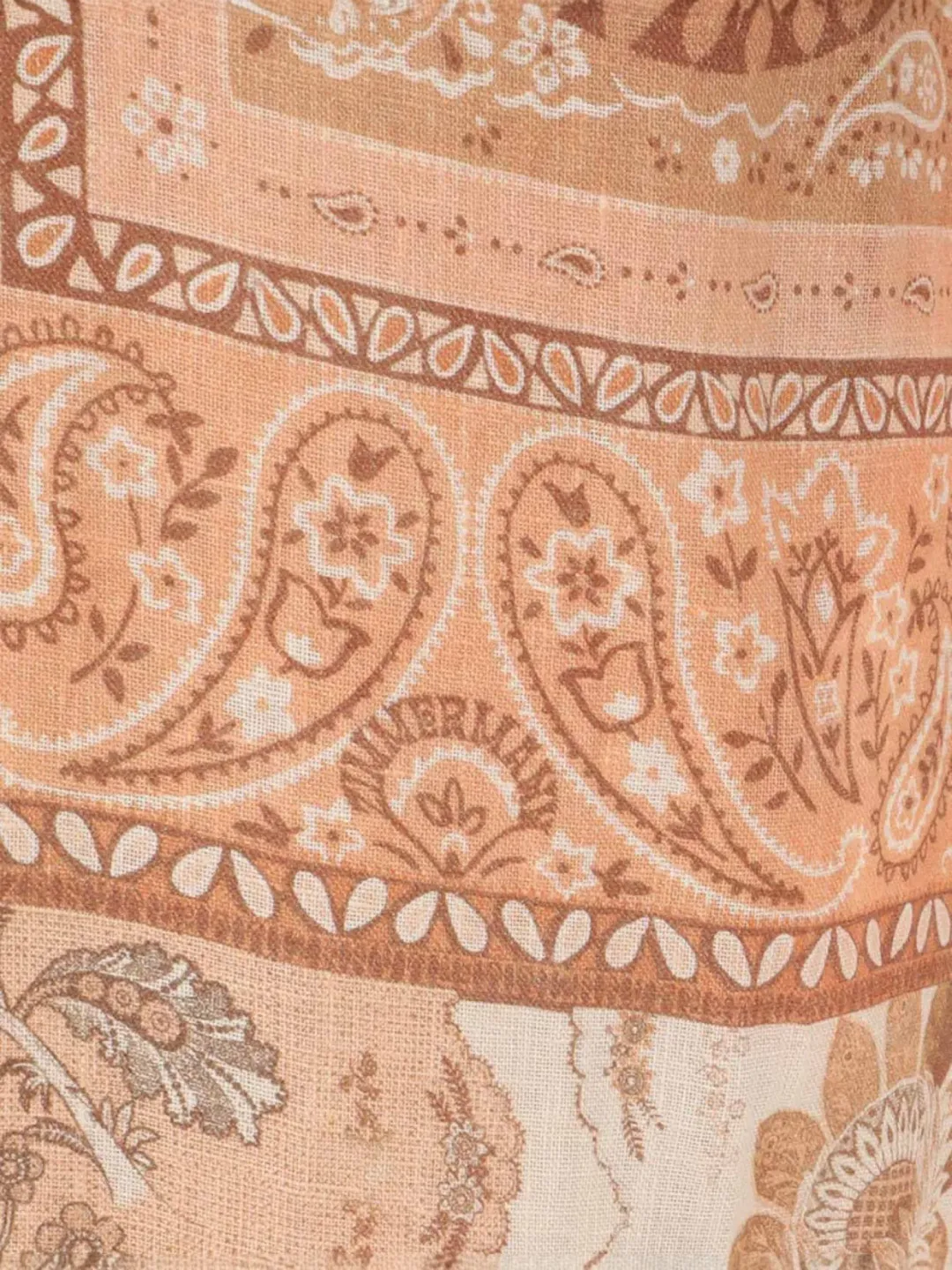 Zimmermann Lucky Tunic Midi Dress Size 4 / AU 16 Linen Peach Floral Print Long Sleeve for rent on The Volte - main image