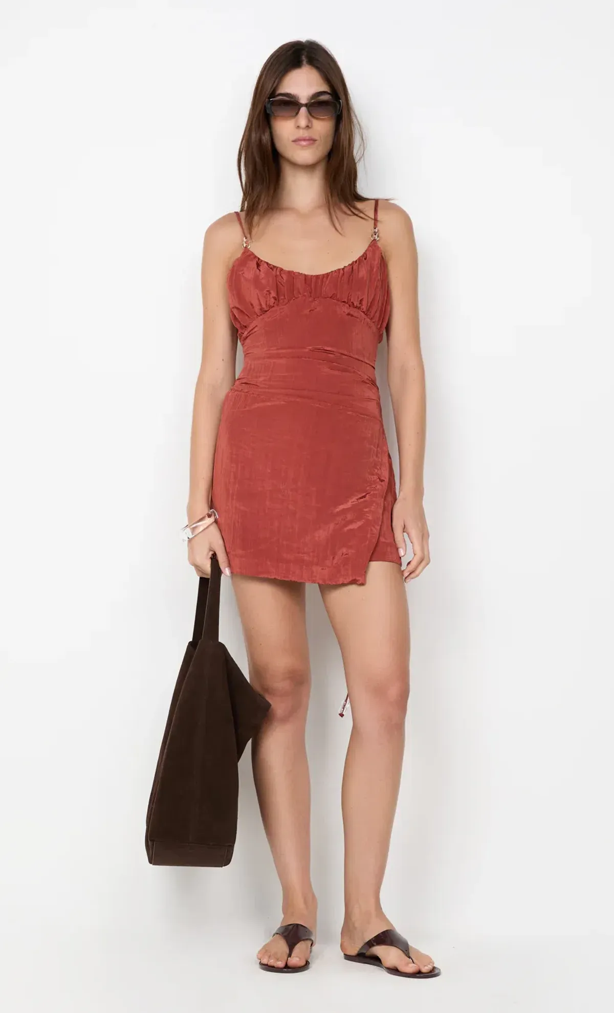 Bec & Bridge ODESSA SCOOP MINI DRESS Rust Size 8 - Image 2