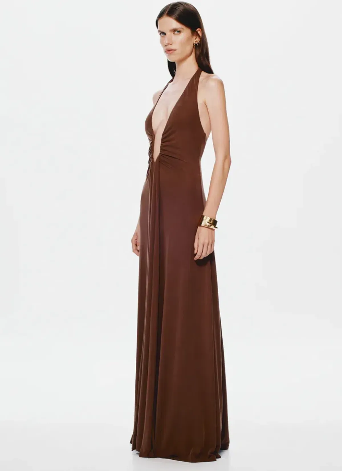 Misha Jennifer Cupro Maxi Brown M AU10 - Image 2