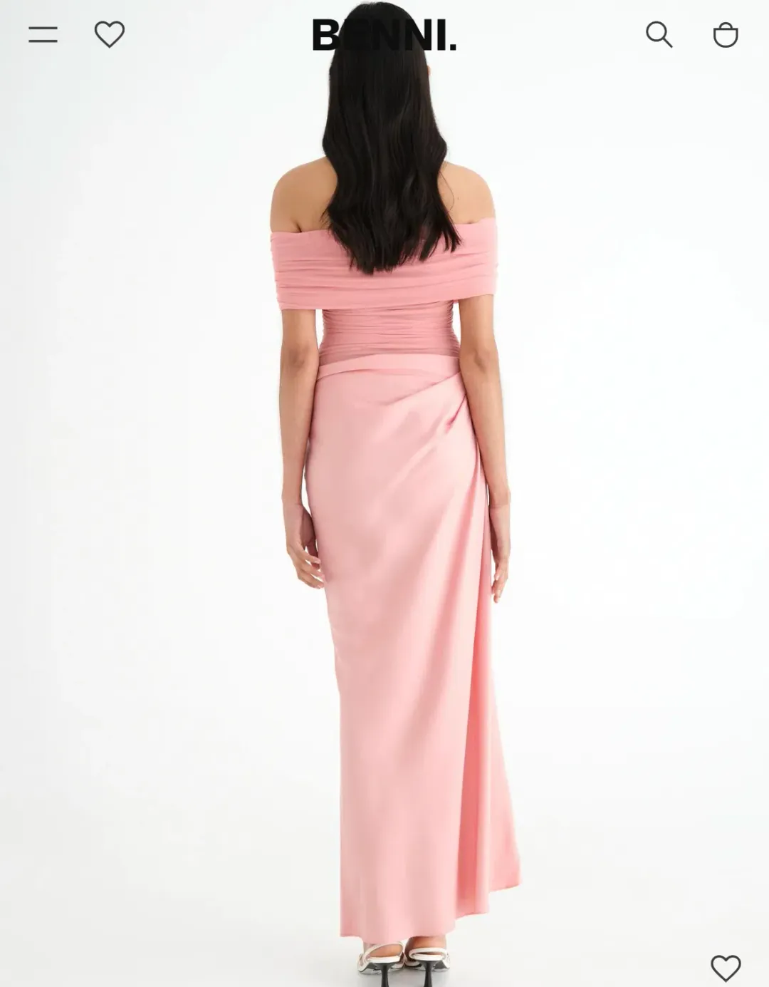 Benni nico off shoulder maxi pink for rent on The Volte - main image