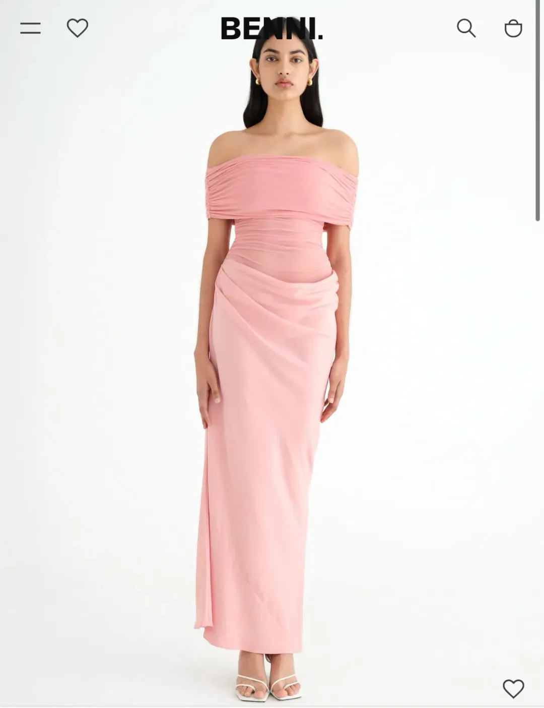 Benni nico off shoulder maxi pink for rent on The Volte - main image