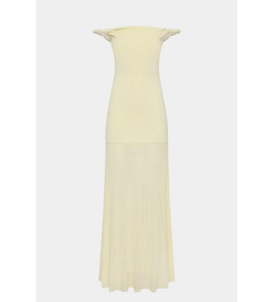 Sir the Label Elia Off Shoulder Twist Dress in Lemon Sorbet Size 10 for rent on The Volte - main image