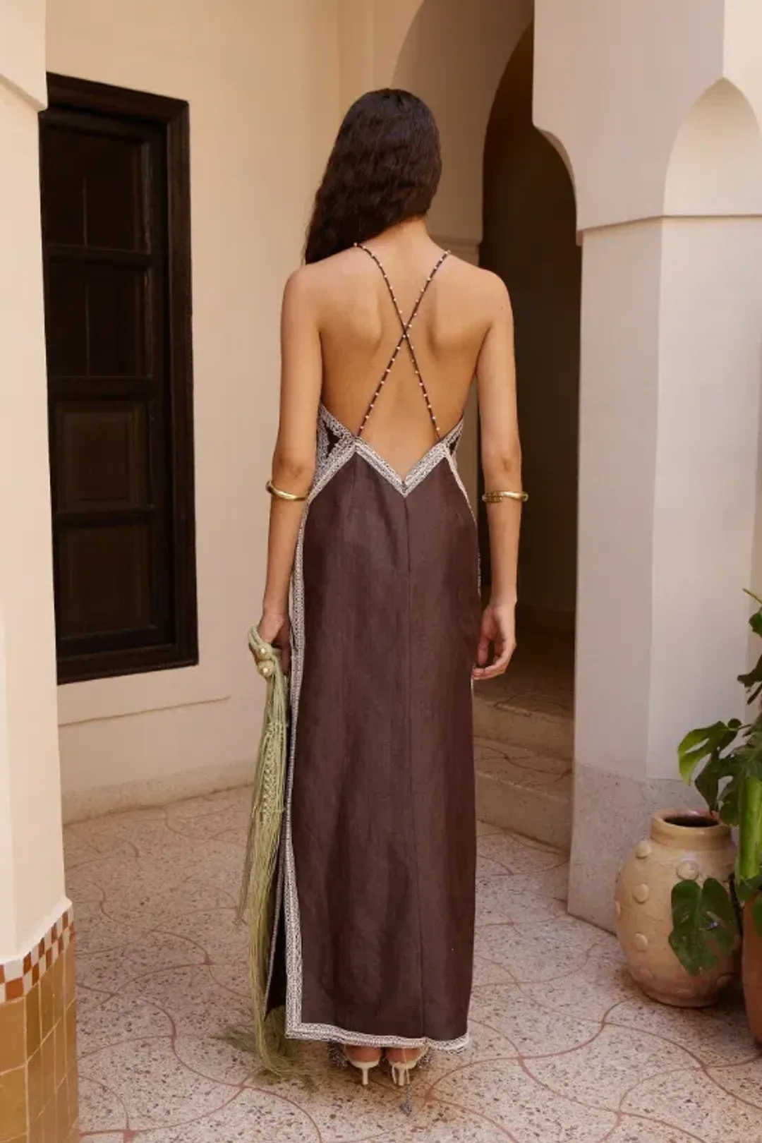 Alemais leandra corded slip midi dress Size 8 for rent on The Volte - main image