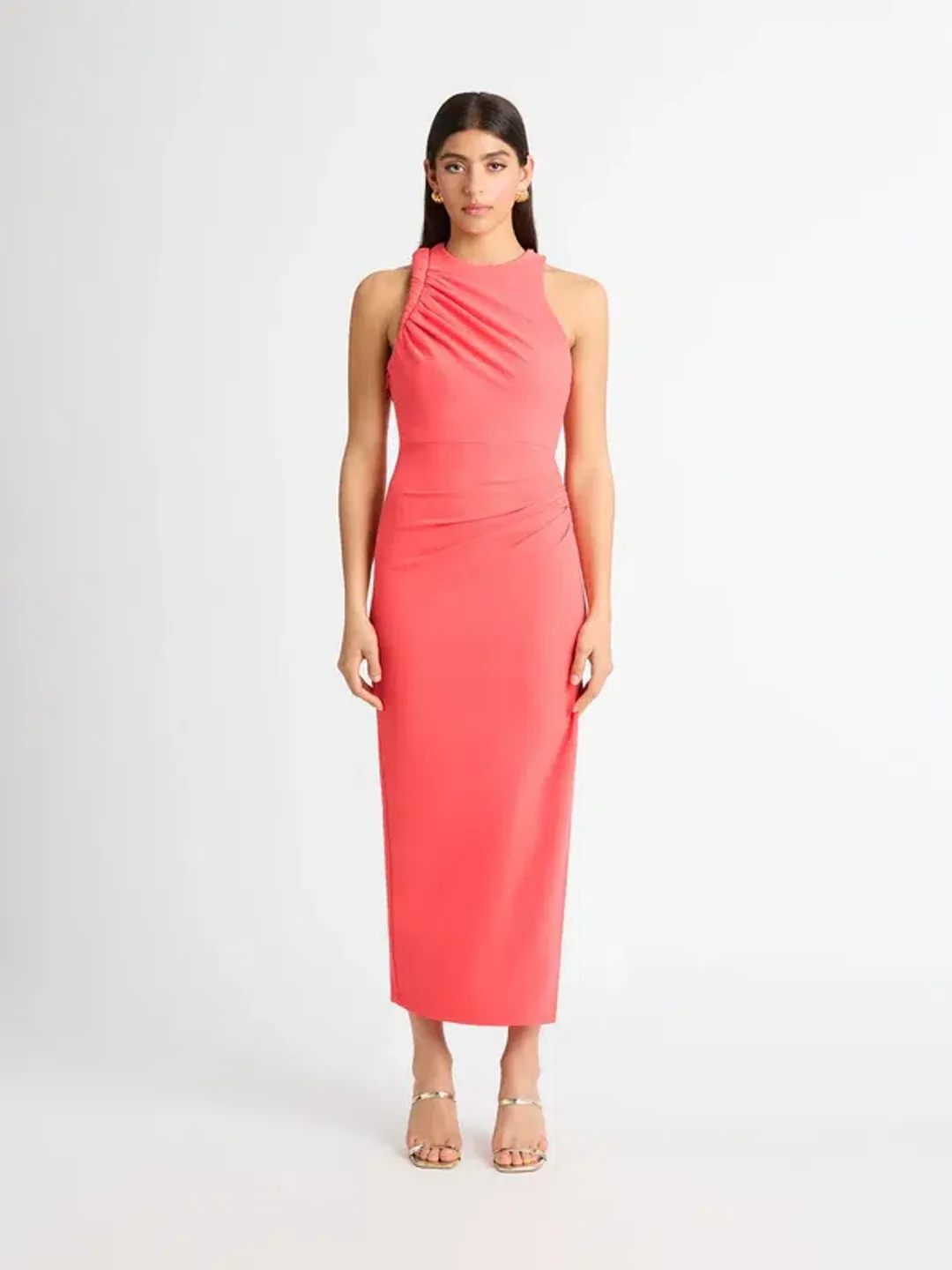 Sheike  Portland Midi Dress Peach for rent on The Volte - main image