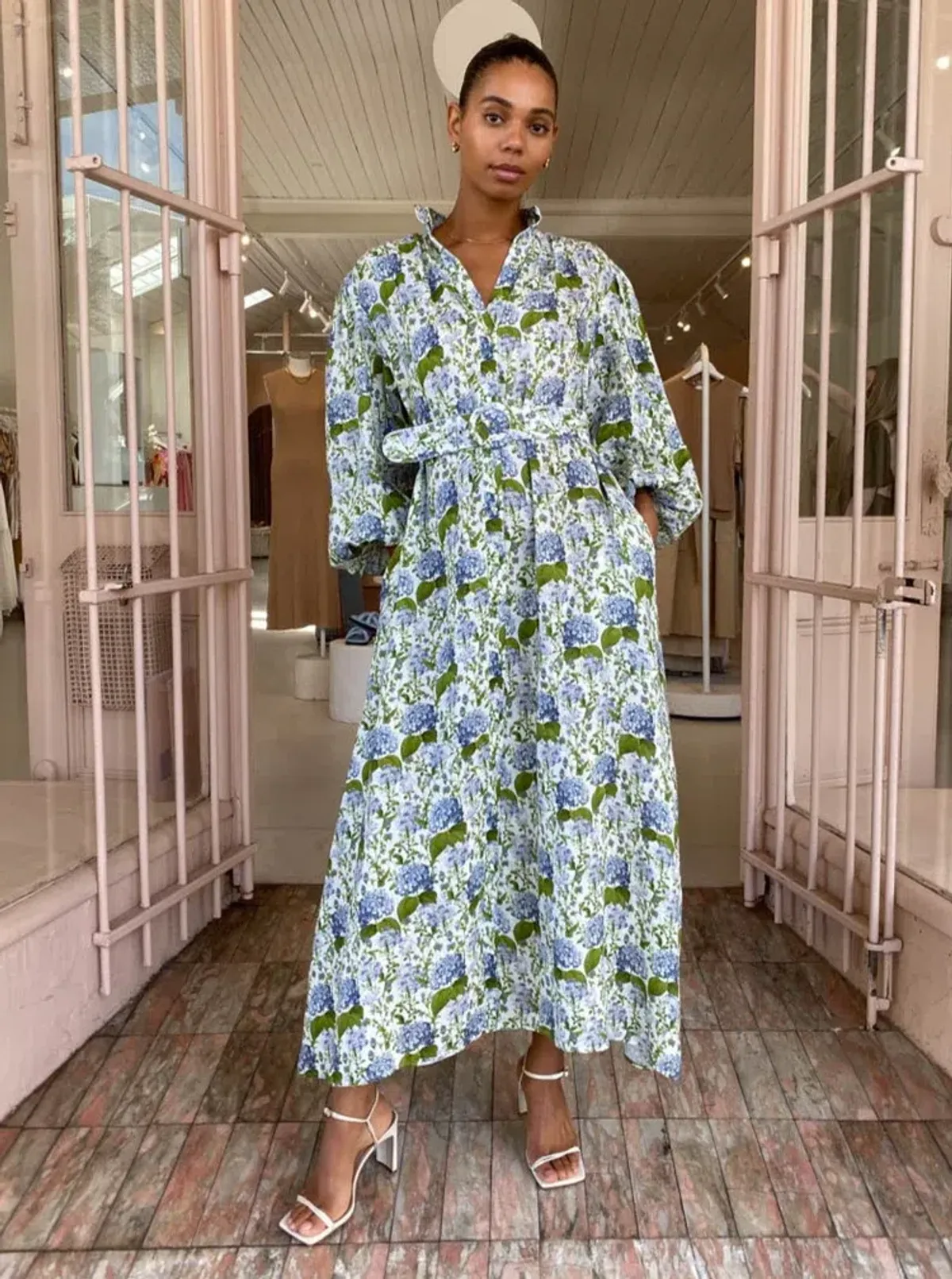 Palm Noosa Noddy Dress In Blue Blooms Size 8 - Image 12