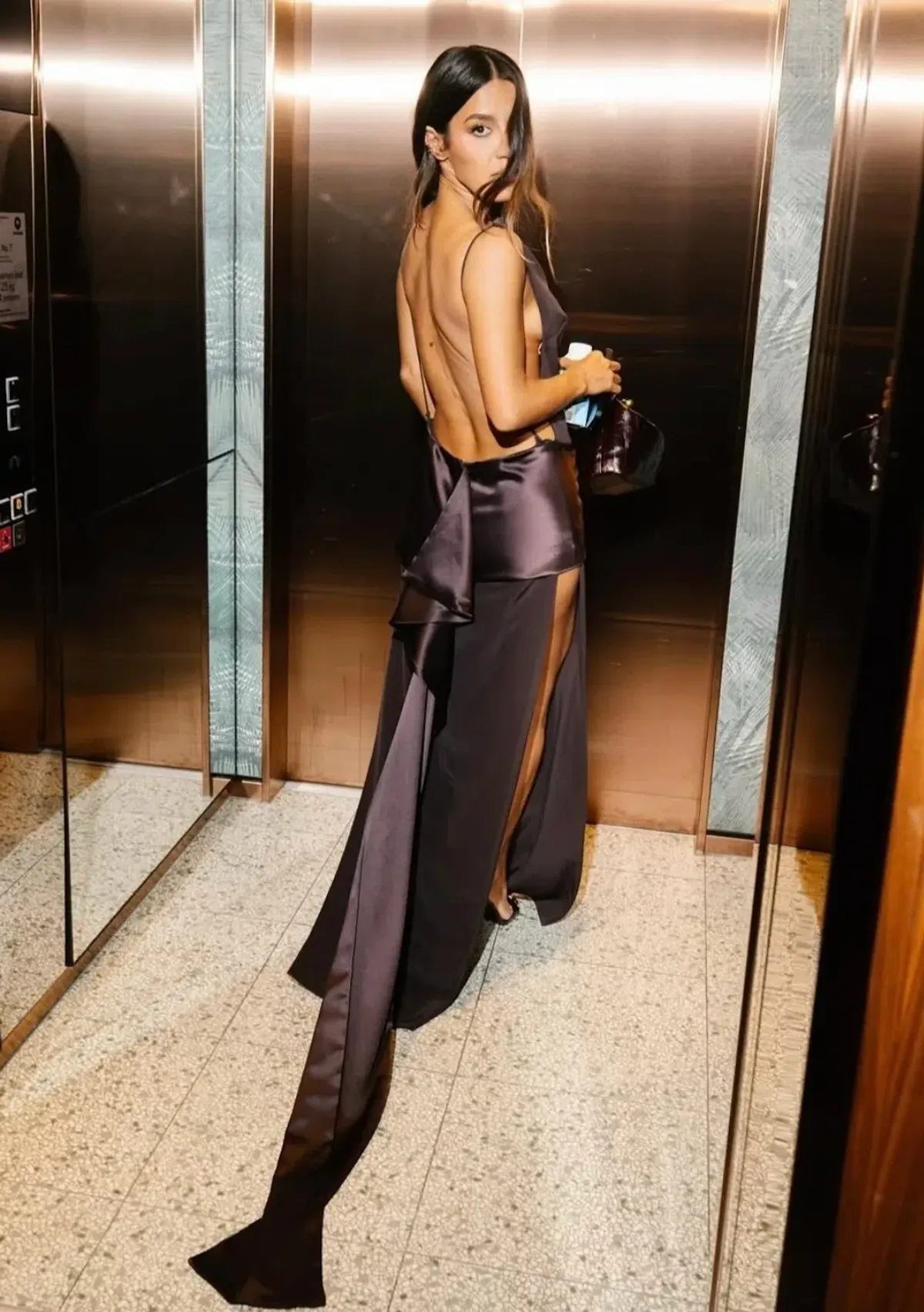 Effie Kats Ricardo Gown Chocolate Size S / AU 8 - Image 3