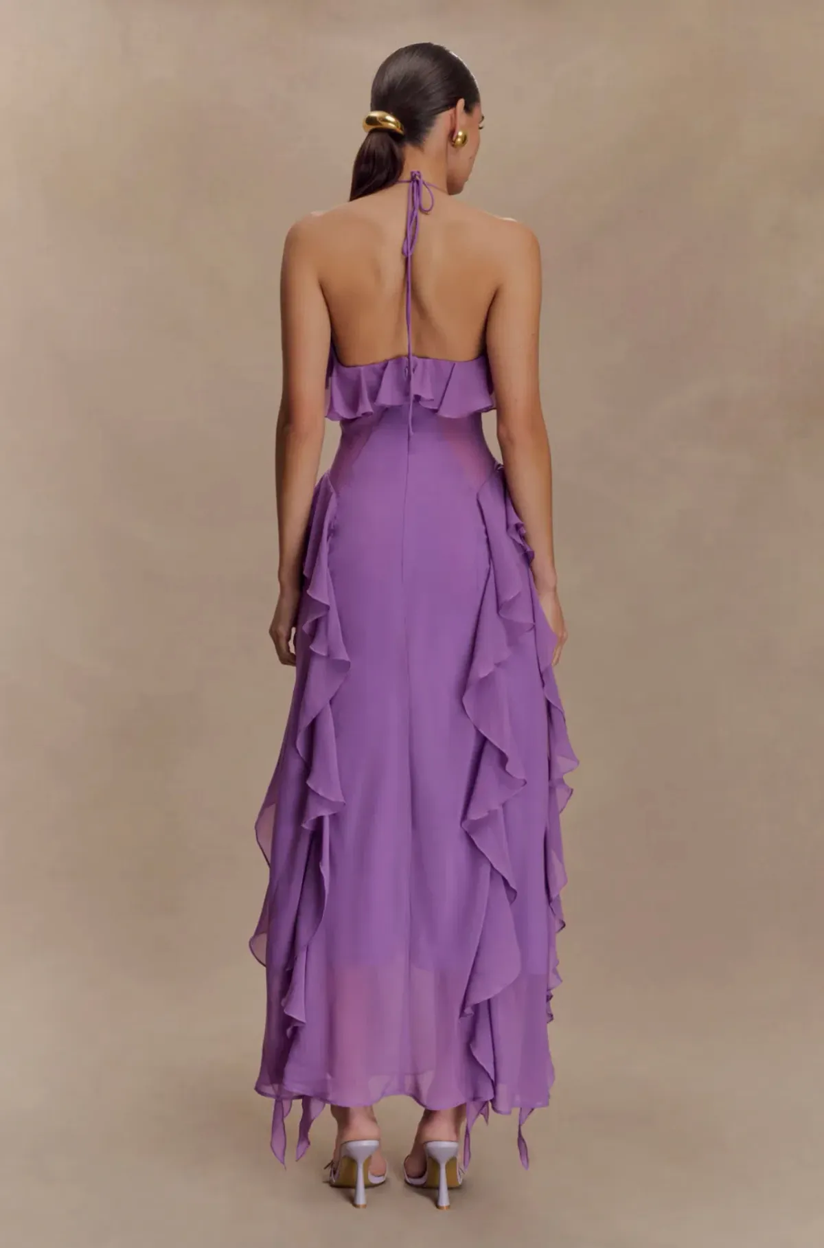 MESHKI -Aleyna chiffon ruffle midi dress - Image 2