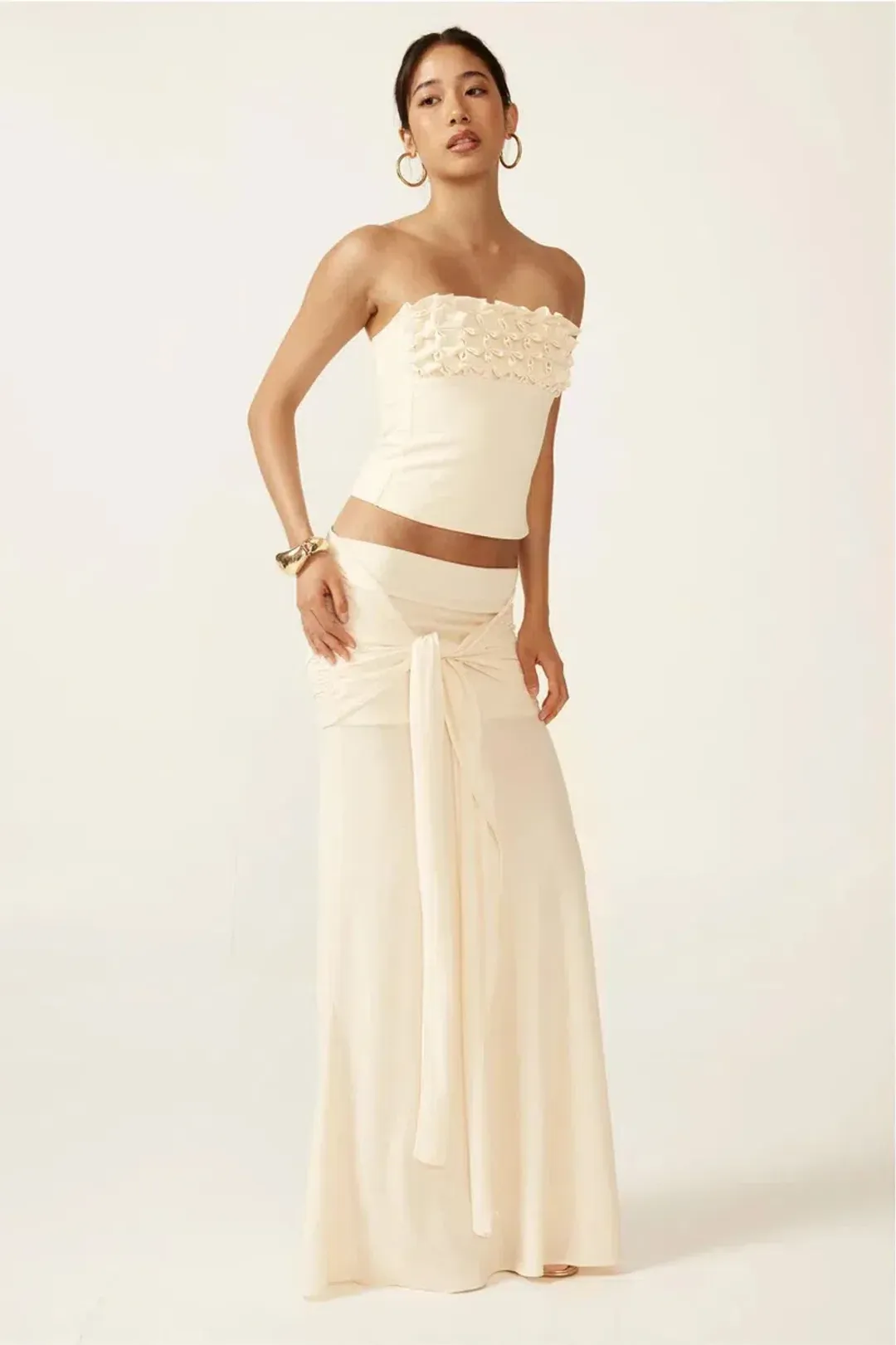Ance Gria Jude Set Top and Skirt in Ivory Size XS / AU 6 for rent on The Volte - main image