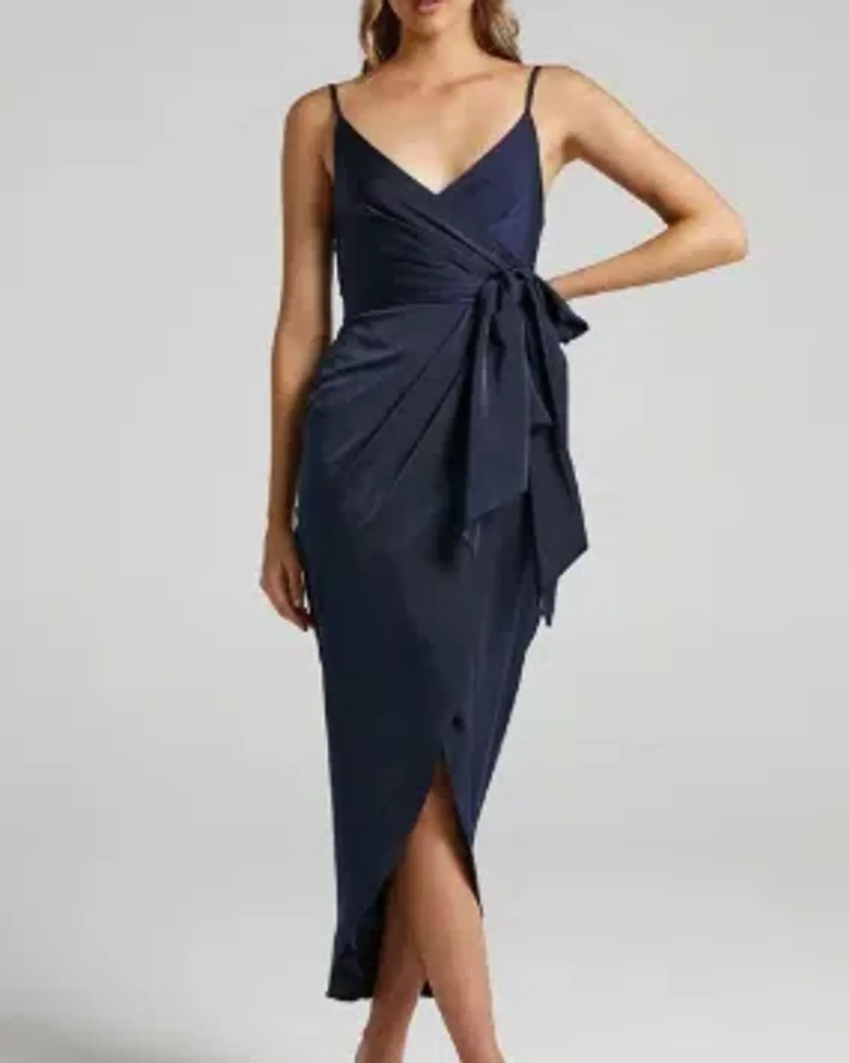 SHOWPO 'How Will I Know' Midi Navy Size 8 - Image 1