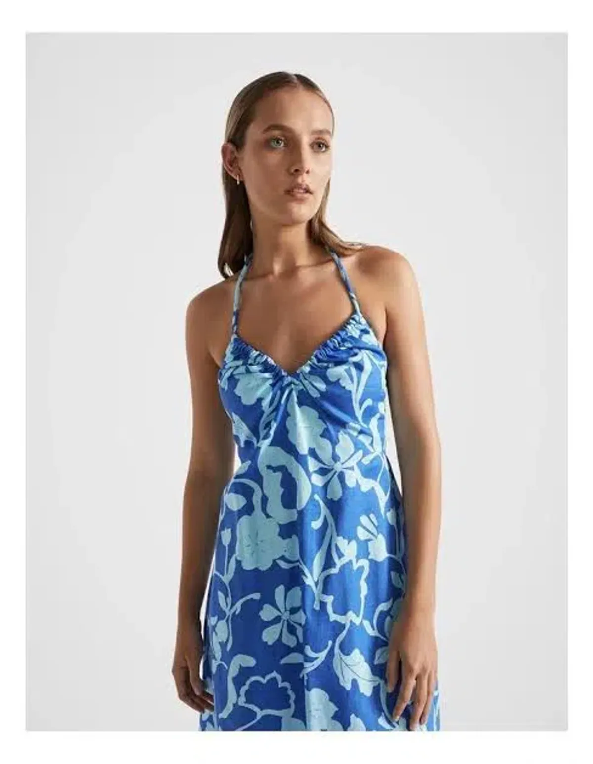 SEED HERITAGE LINEN HALTER DRESS SIZE 8 - Image 2