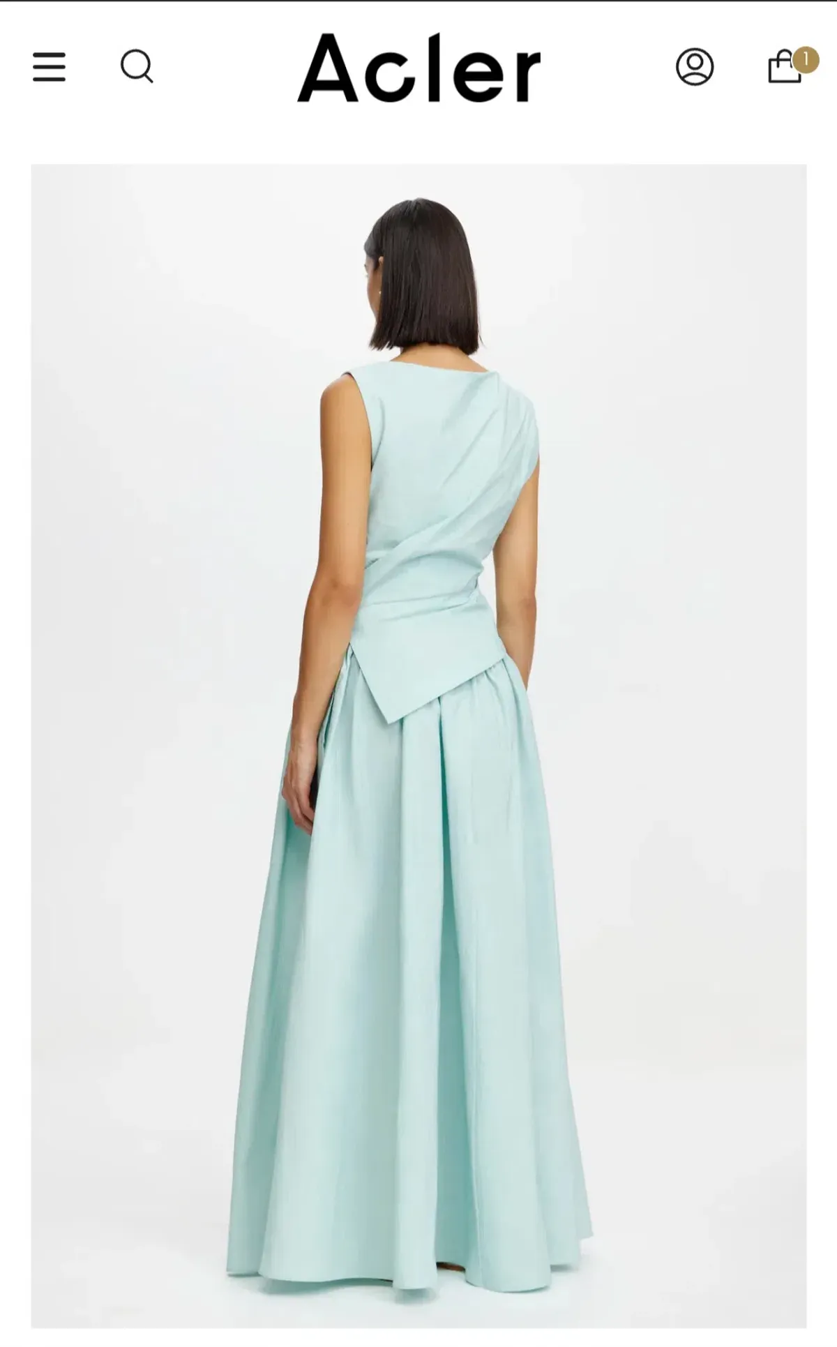 Acler Stopes Maxi Drrss in Aqua Frost Sz 12 - Image 3