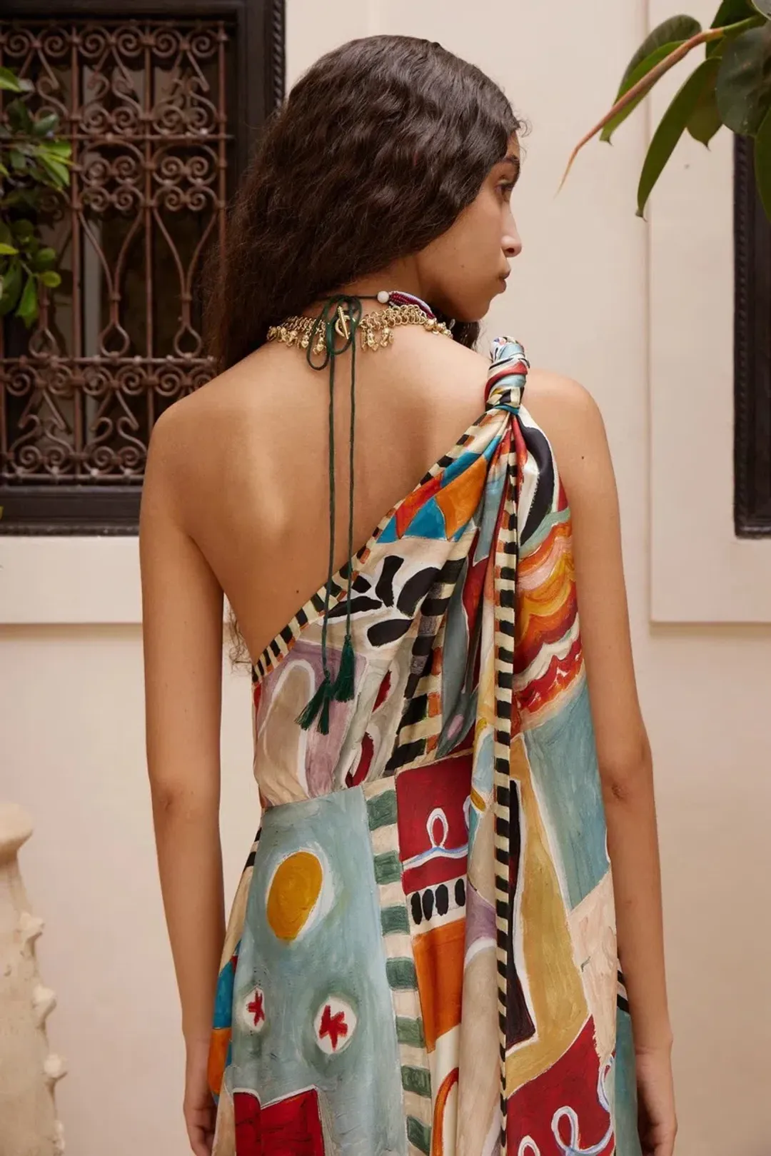 Alemais MICHELLE SCARF SILK MIDI DRESS Size 8 for rent on The Volte - main image