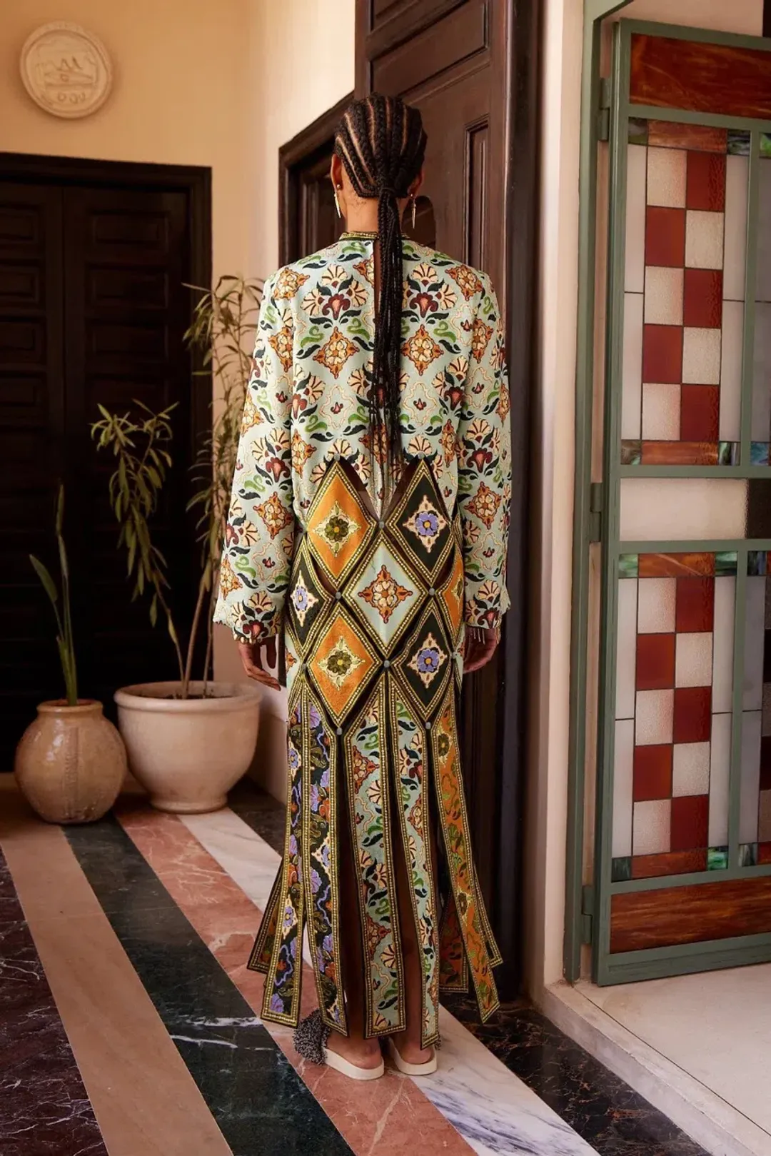 Alemais CECE SPLICED MIDI DRESS Size 12 for rent on The Volte - main image