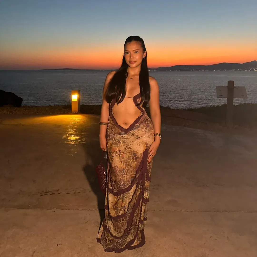 JADED LONDON Fatale Maxi Dress in Sunrose Size AUS 12 for rent on The Volte - main image