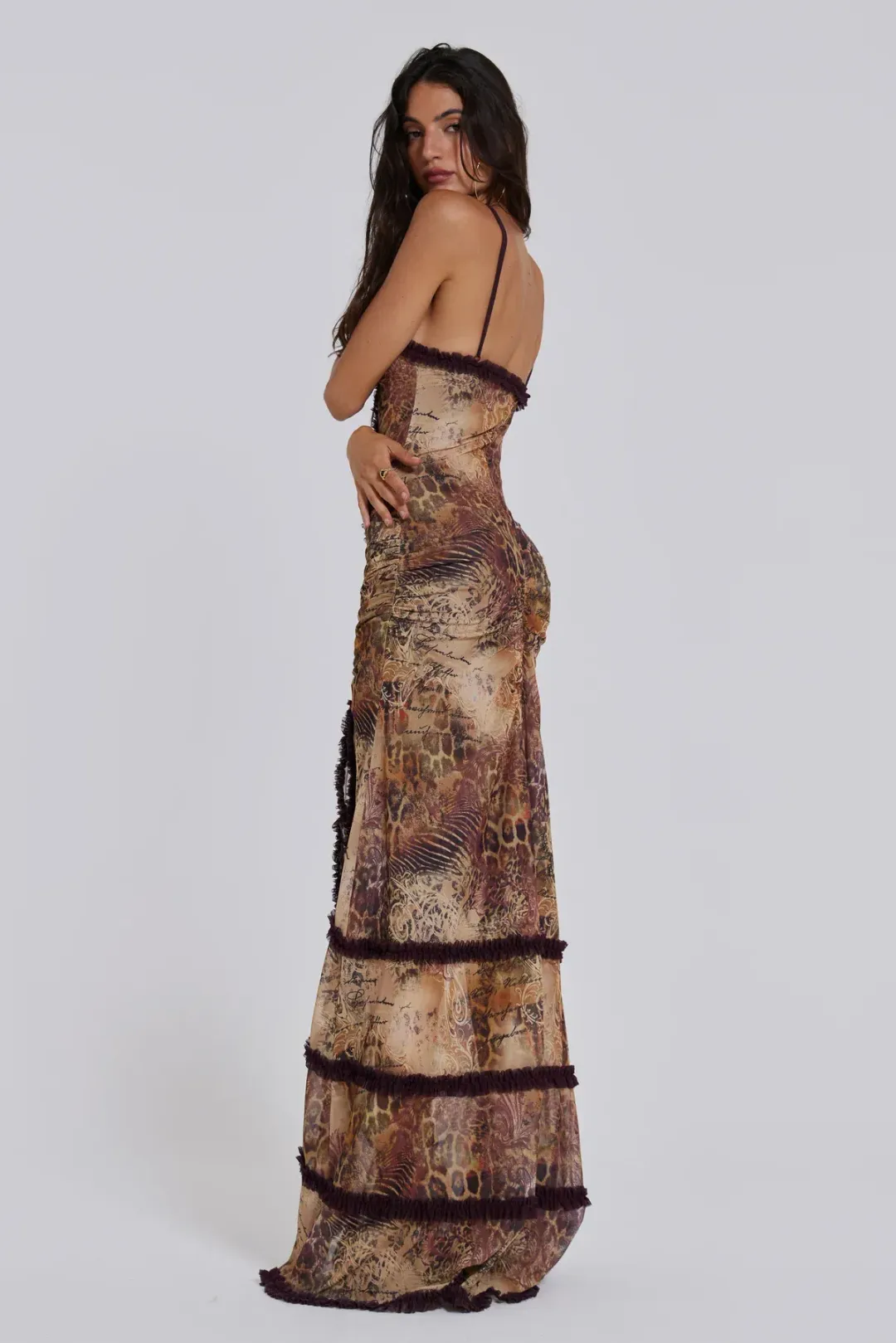 JADED LONDON Fatale Maxi Dress in Sunrose Size AUS 12 for rent on The Volte - main image