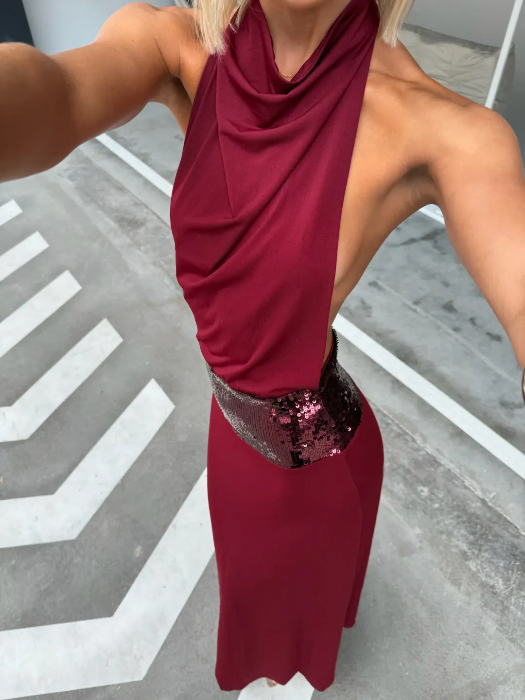 Ance Gria Adele Dress Red Sequin size 8 for rent on The Volte - main image