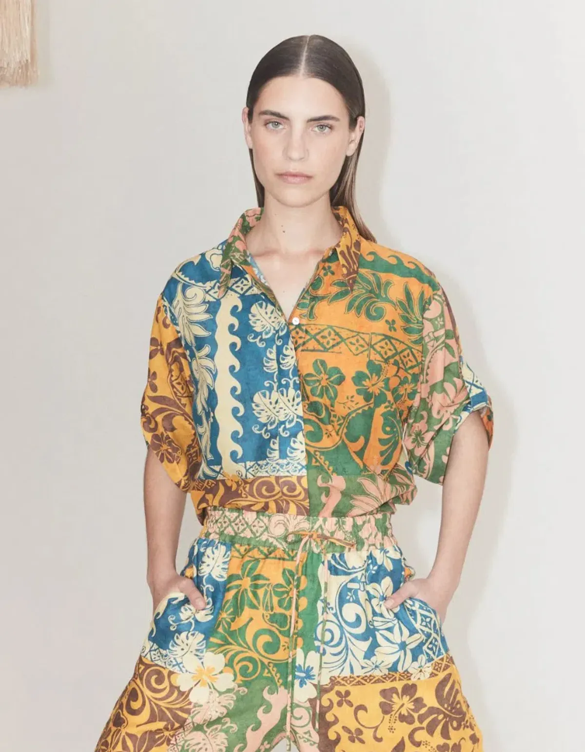 Alemais Archie Linen Set Orange Blue Print Size 10 - Image 2