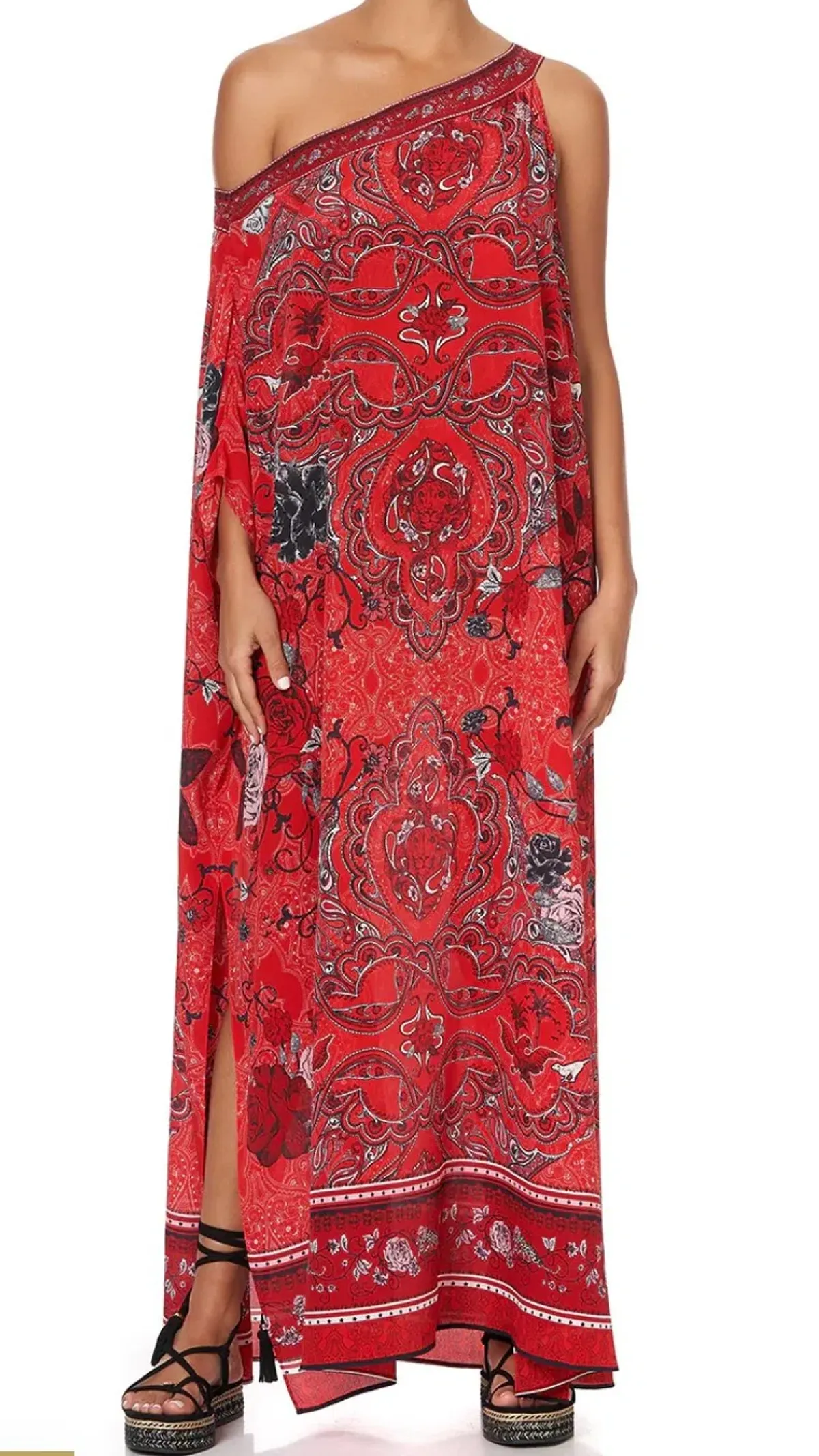 Camilla Pirate Punk One Shoulder Kaftan with Neckband  - Image 3