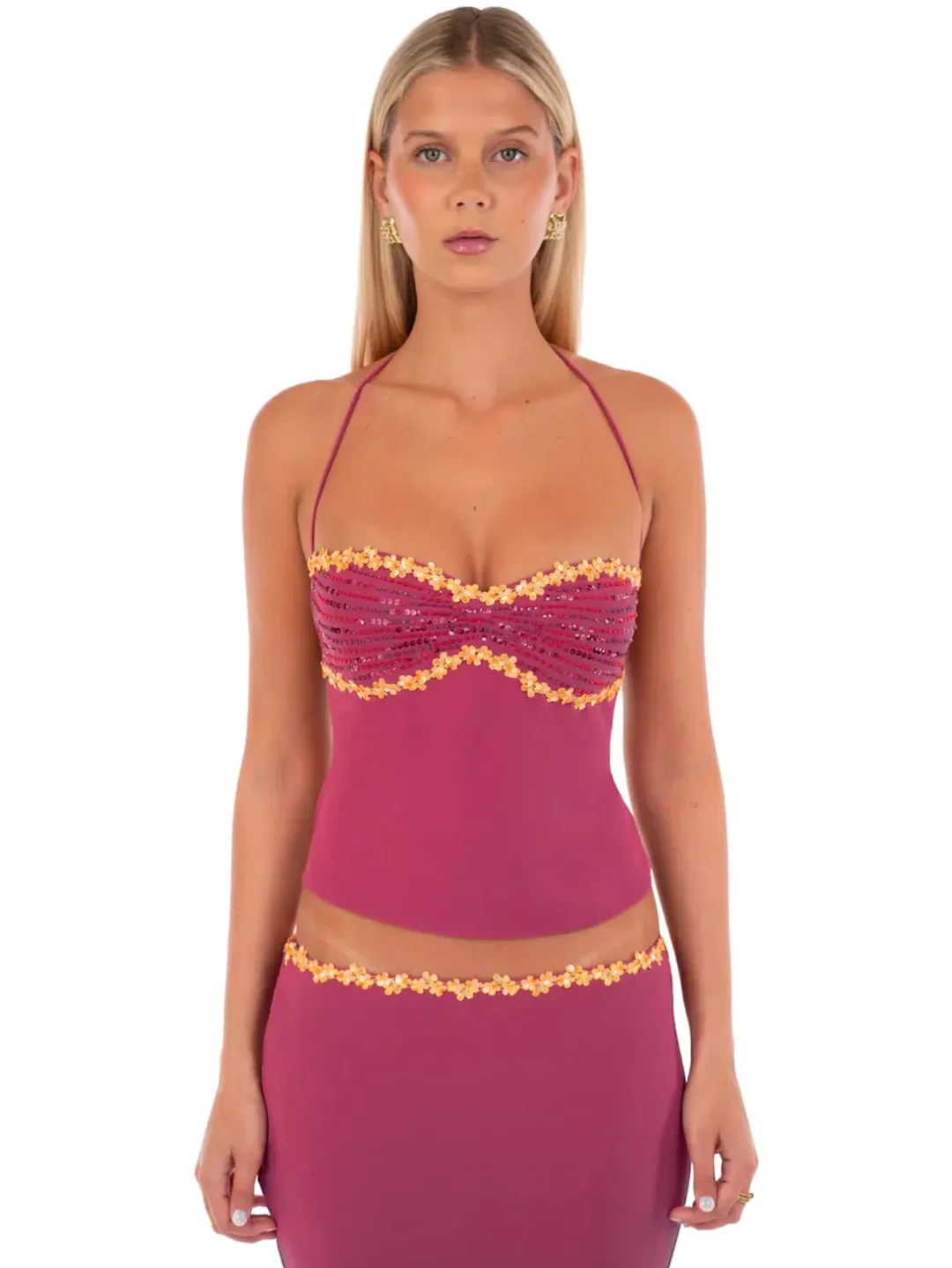 I AM DELILAH JEMIMA MIDI SKIRT & JEMIMA HALTER. SIZE S / AU 8-10 for rent on The Volte - main image