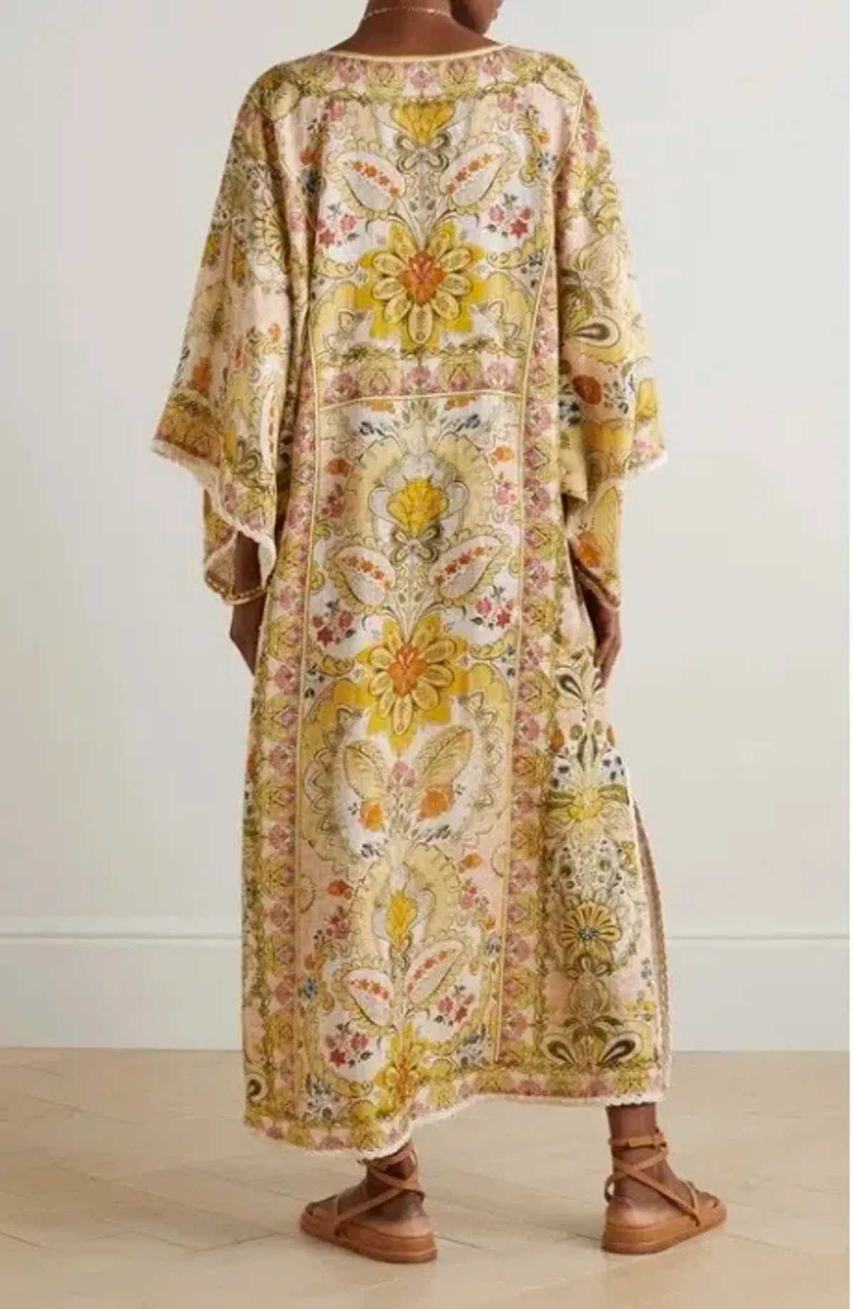 Zimmermann Laurel Floral Linen Kaftan Size 1 Fits to Size 12 AU - Image 4