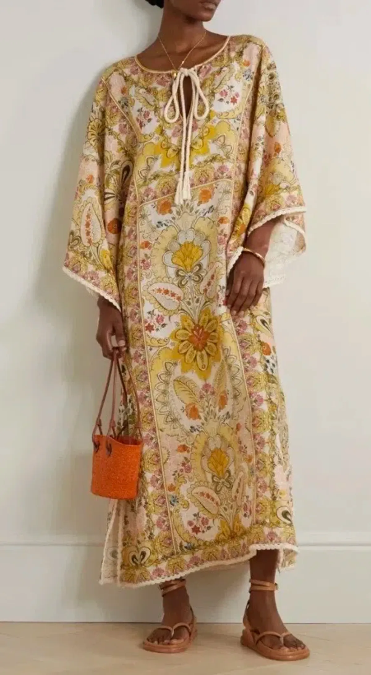 Zimmermann Laurel Floral Linen Kaftan Size 1 Fits to Size 12 AU - Image 8