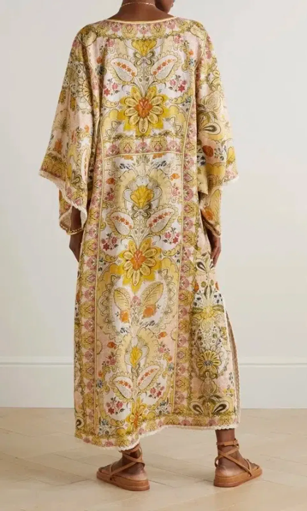 Zimmermann Laurel Floral Linen Kaftan Size 1 Fits to Size 12 AU for rent on The Volte - main image