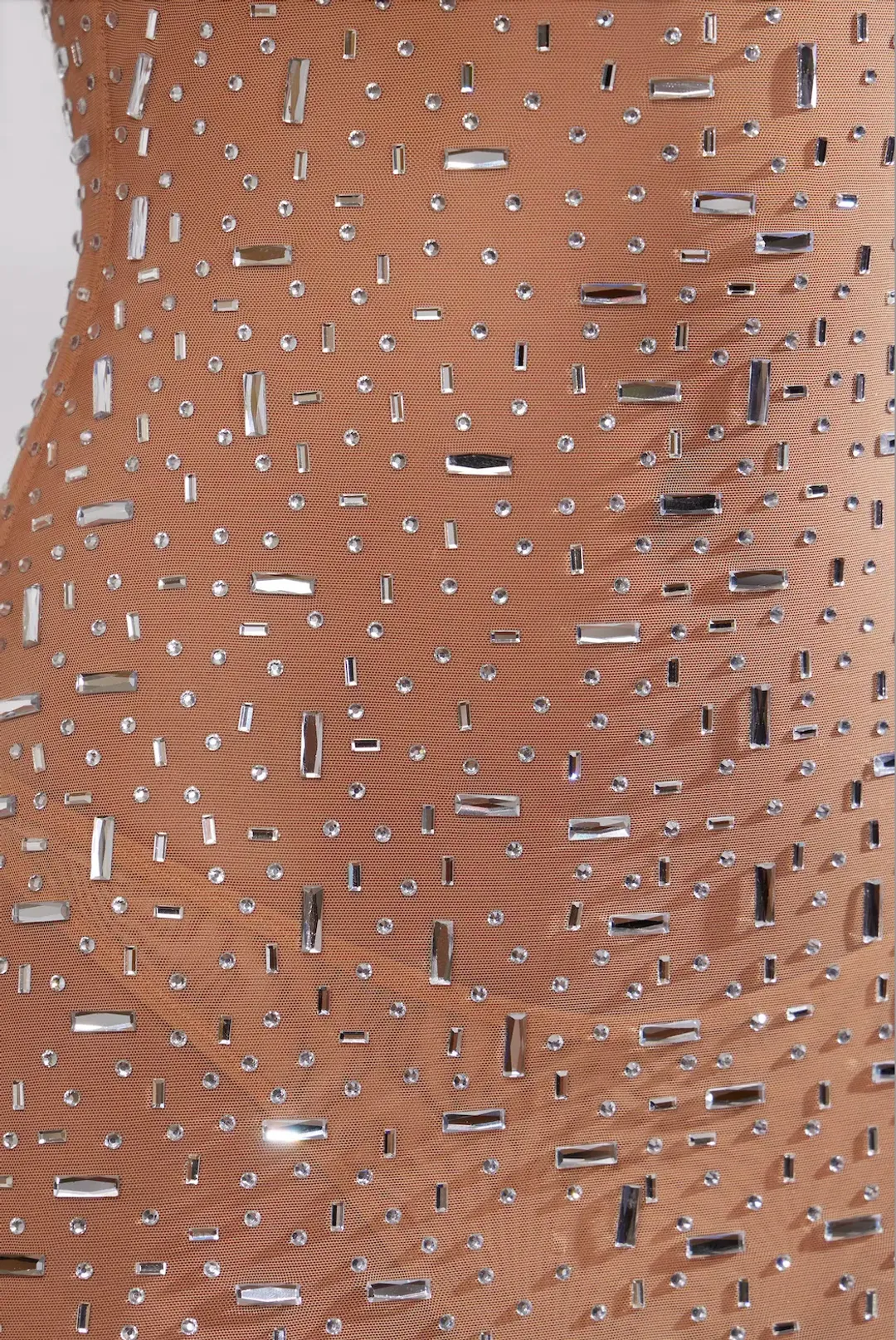 Oh Polly Antonella Sheer Embellished Maxi Dress Nude Size AU 12 / L  for rent on The Volte - main image